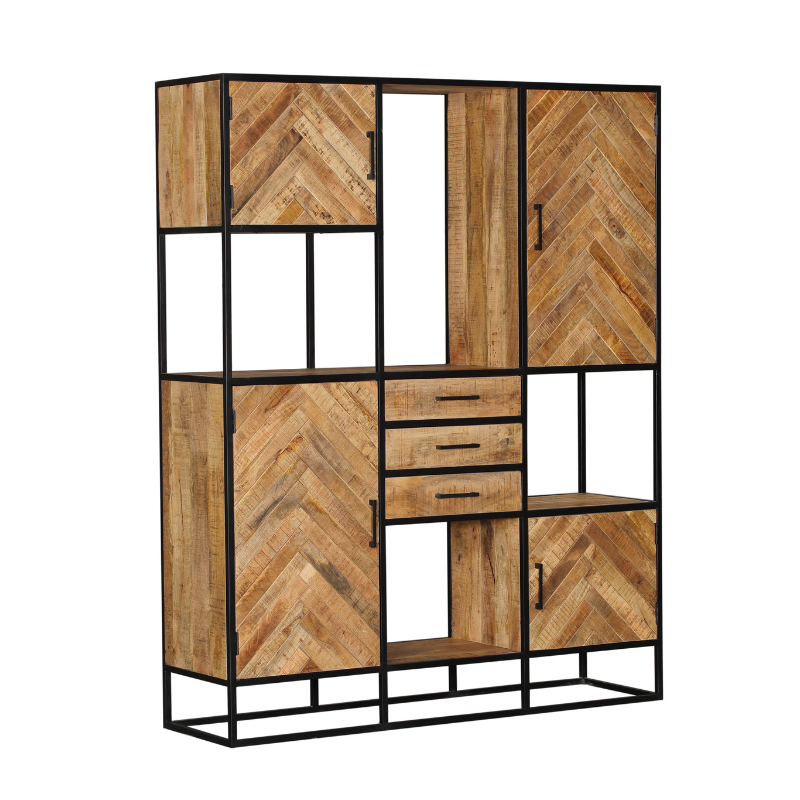 compartment cabinet Natural | Arlington | Mango wood | x 160 x 200(h)