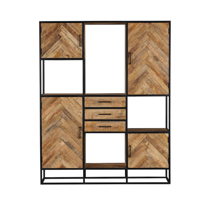 compartment cabinet Natural | Arlington | Mango wood | x 160 x 200(h)