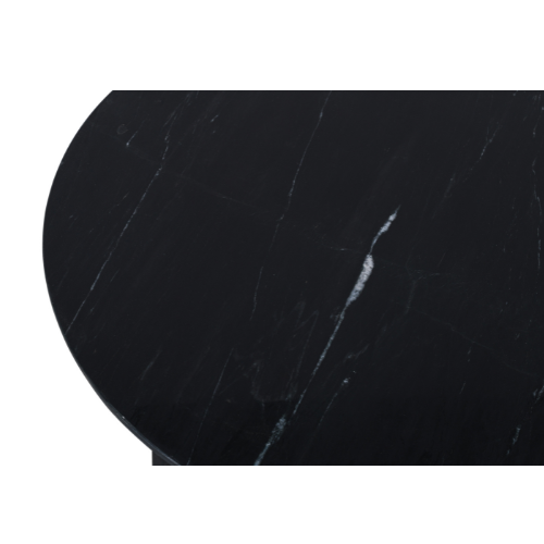 Coffee table black | round | Marble | 45(h) x : 7 cm