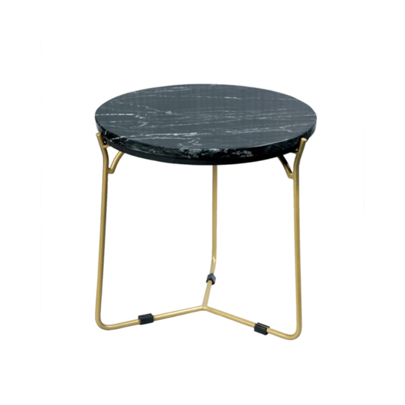 Coffee table black | round | Marble | 40(h) x 40 cm