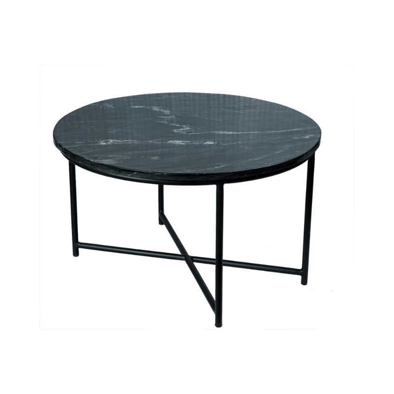 Coffee table black | round | Marble | 45(h) x | Black marble 75