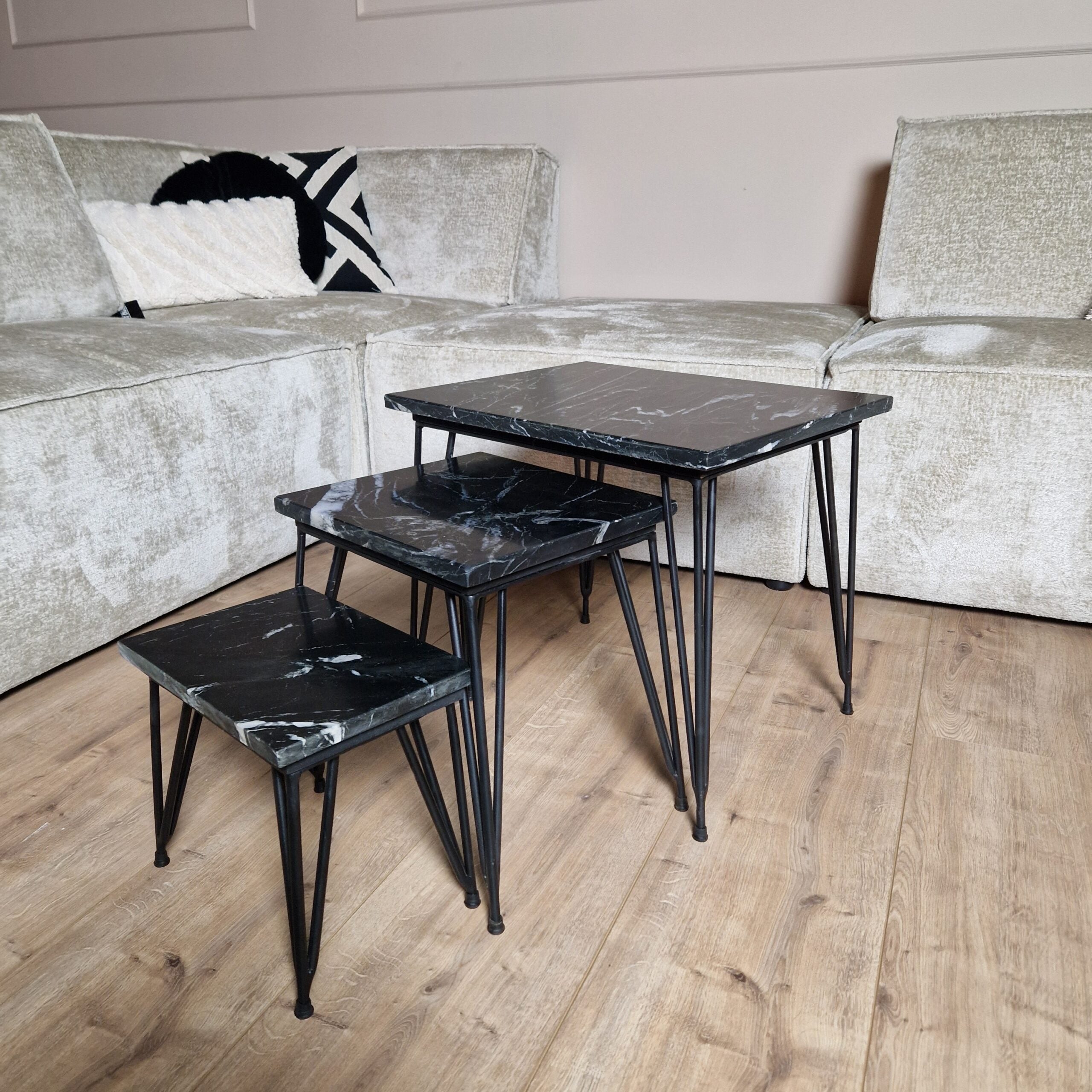 Coffee table black | square | Marble | 50 x : 5 x 45(h) cm