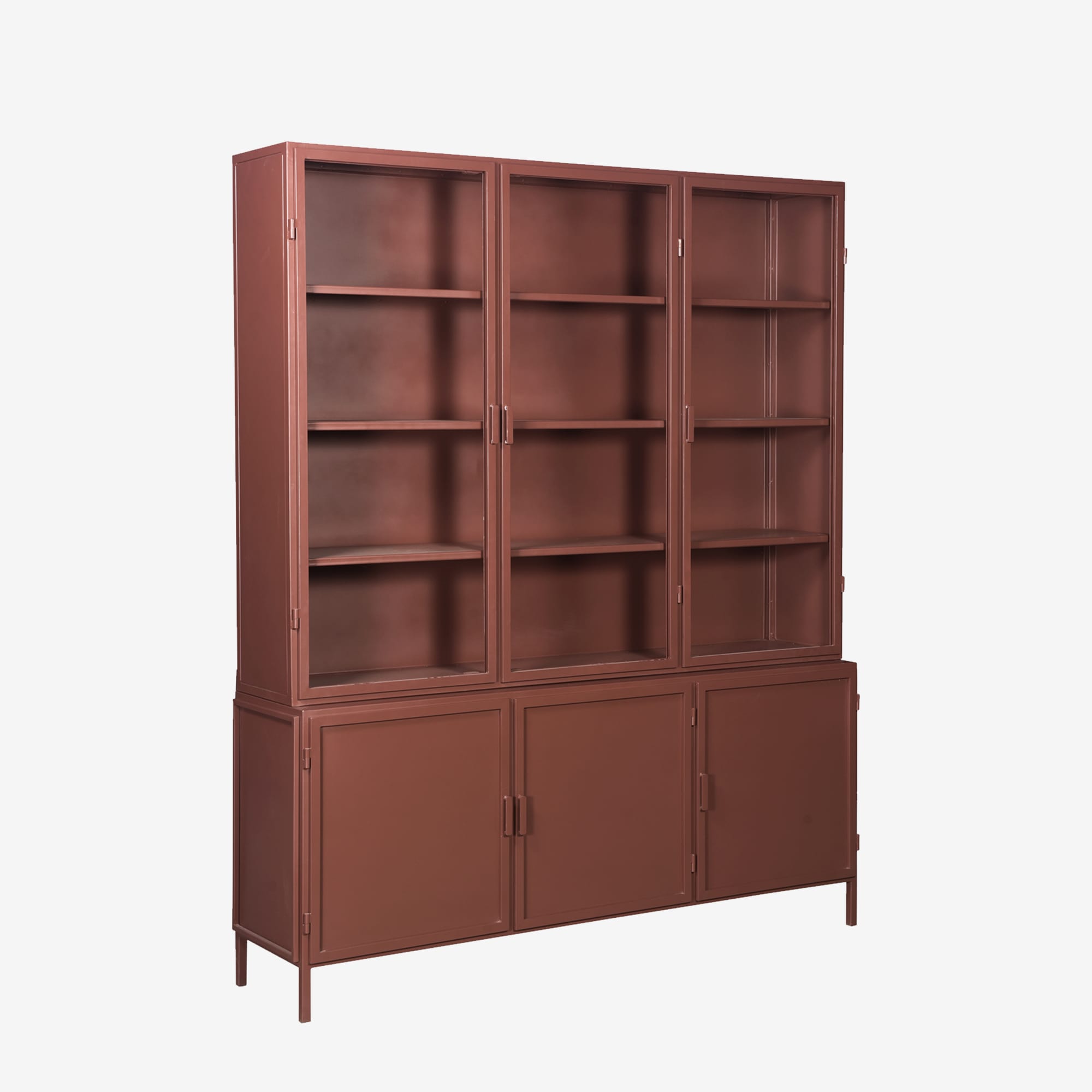 Vitrinekast garland 6-deurs – olive green