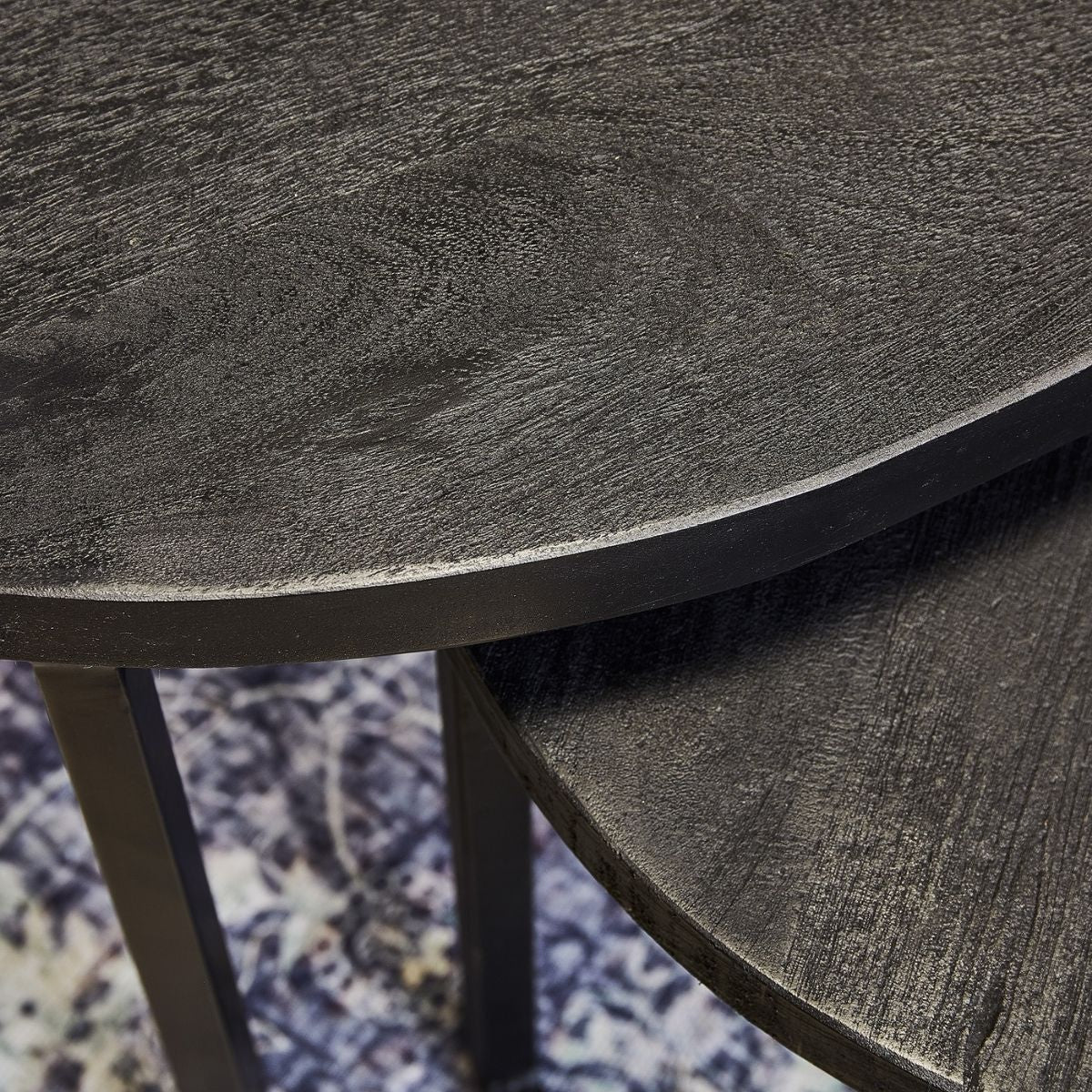 Coffee table black | New York | round | Mango wood | 38(h) x Ø70