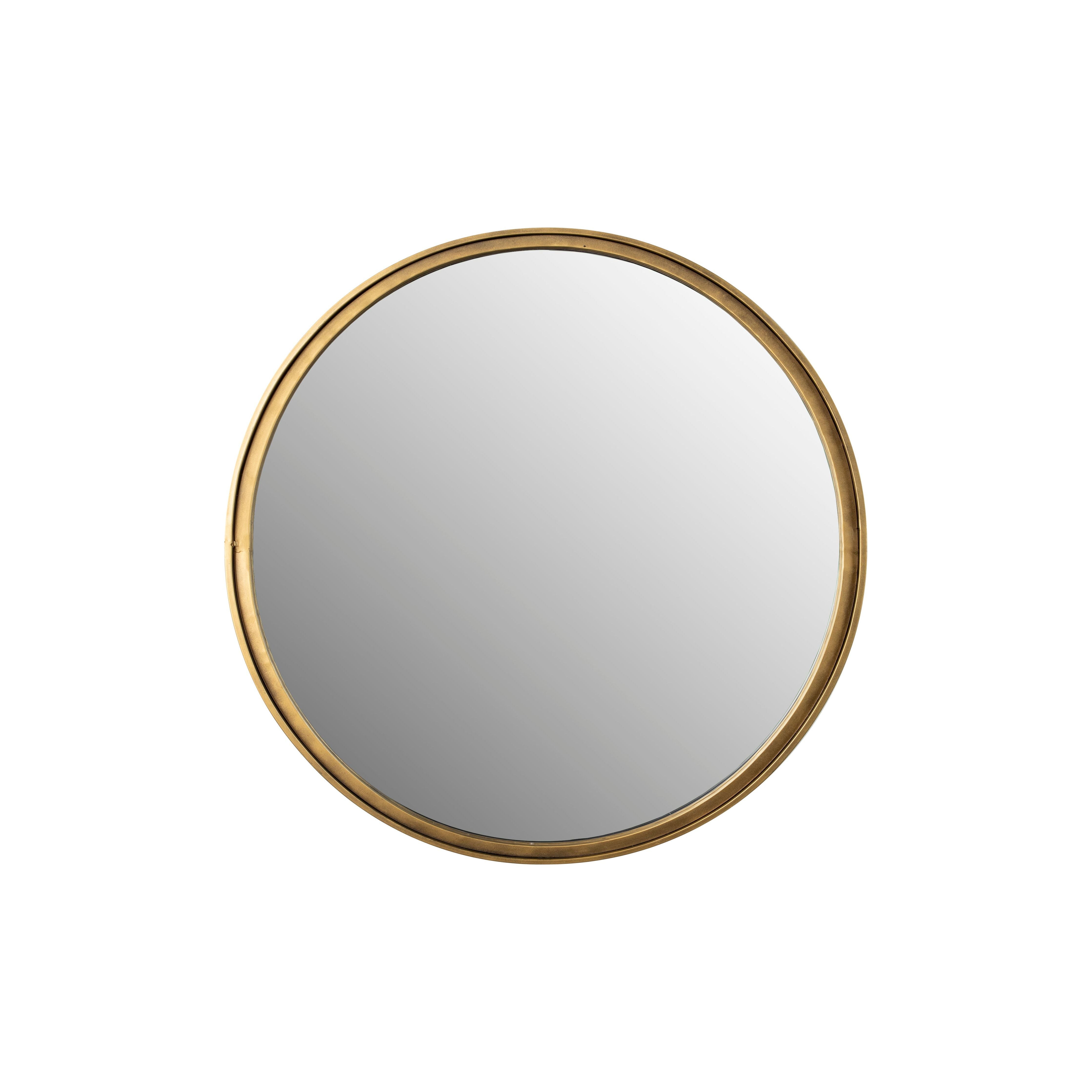 Mirror matz round antique brass