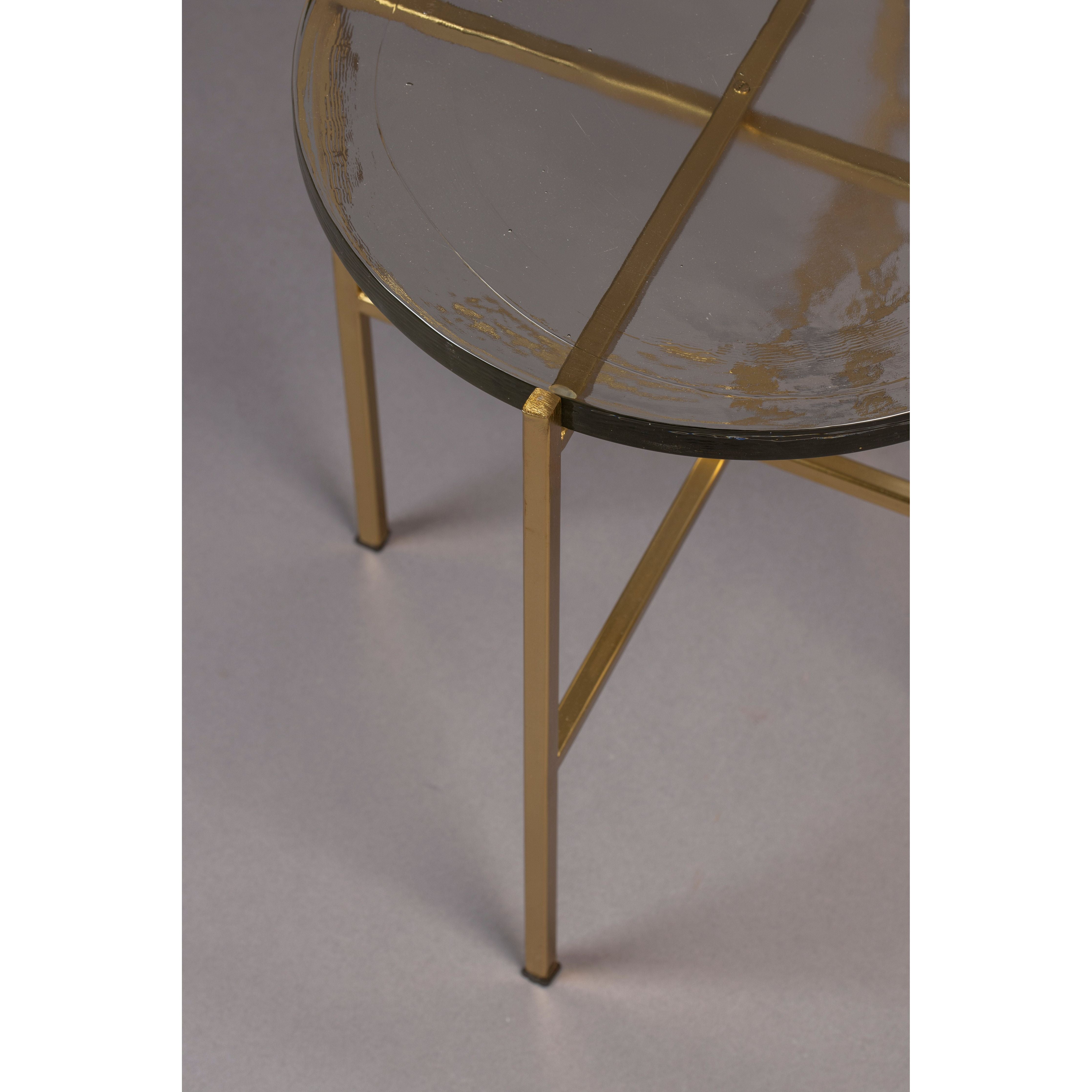 Side table vidrio brass