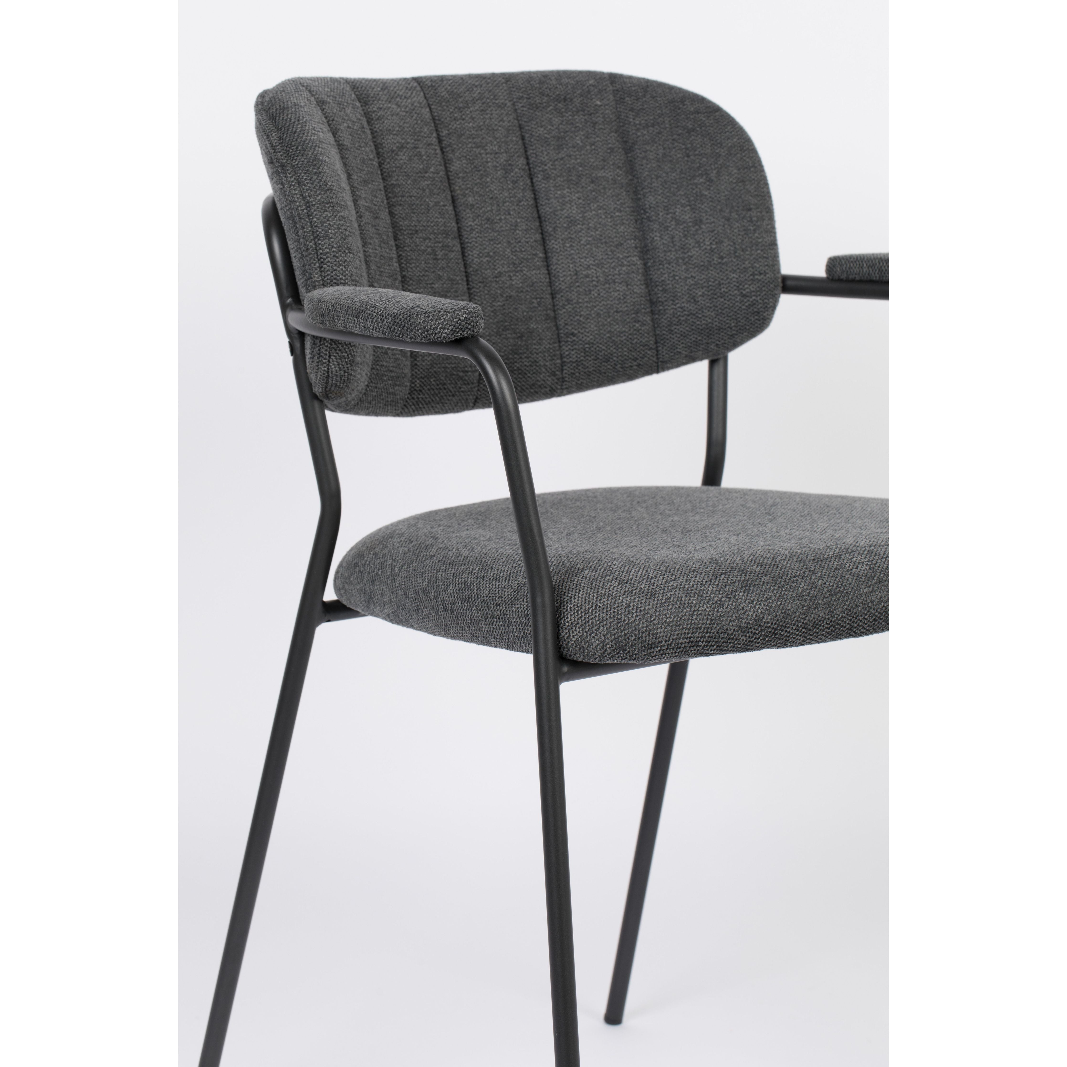 Armchair jolien black/dark gray | 2 pieces