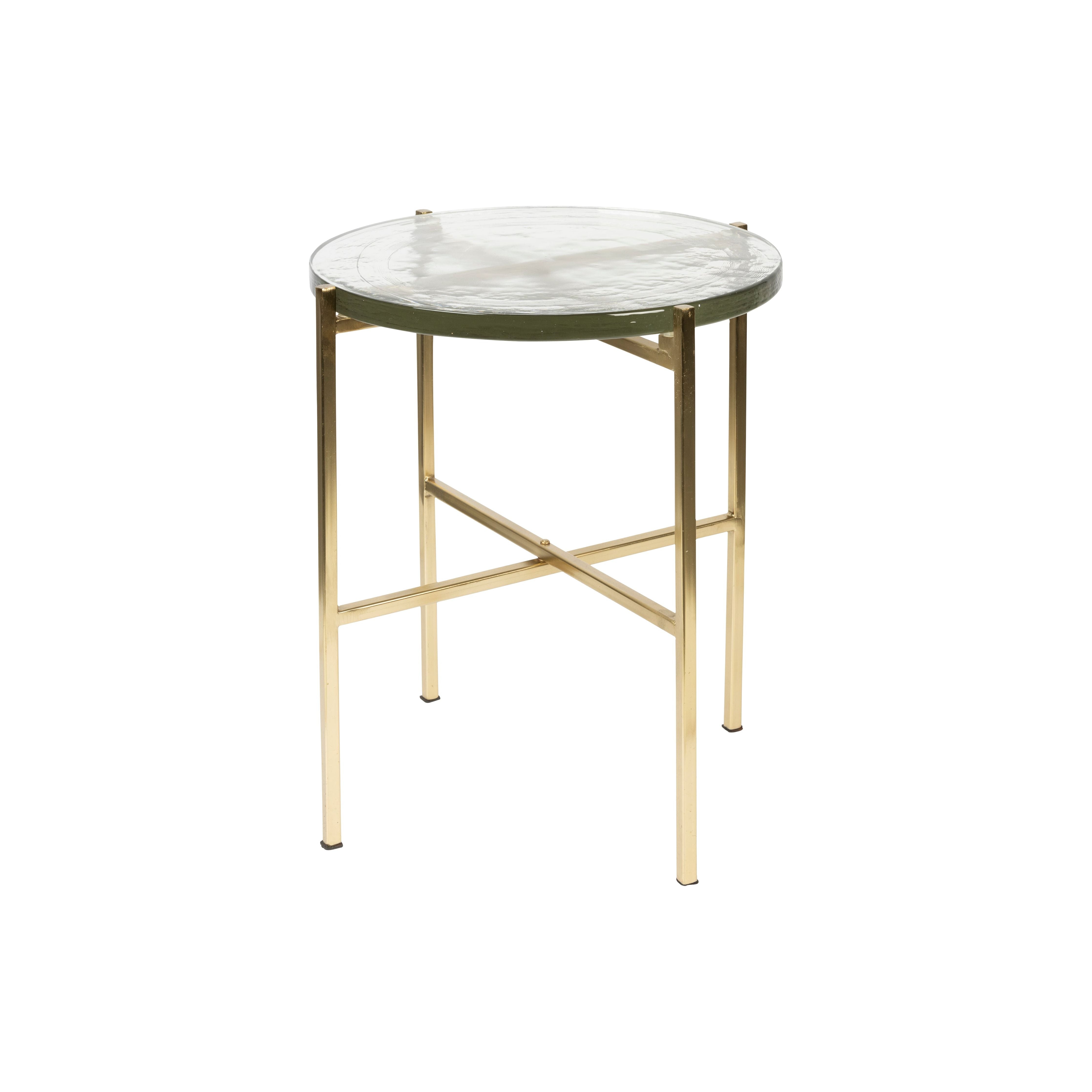 Side table vidrio brass