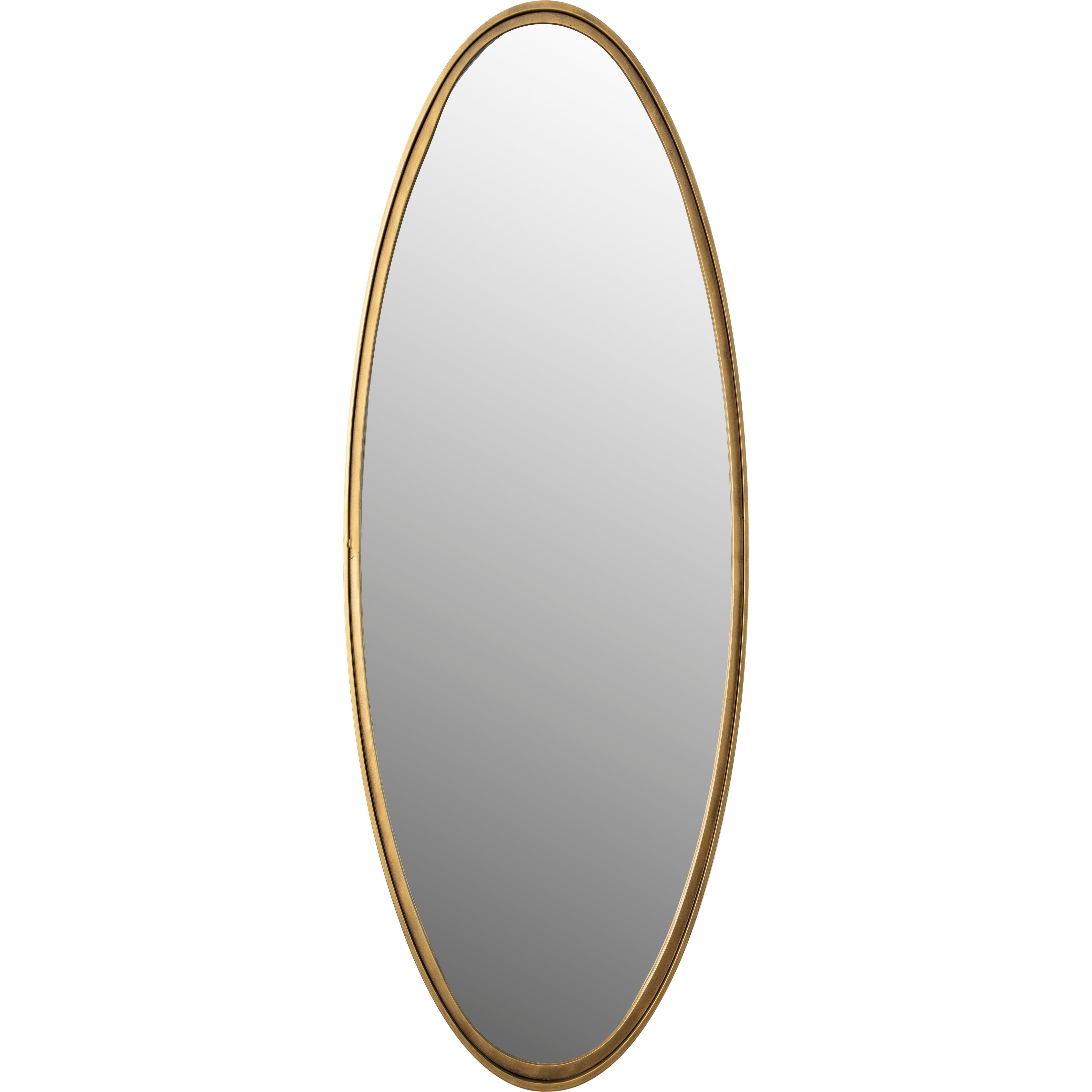 Mirror matz oval l antique brass