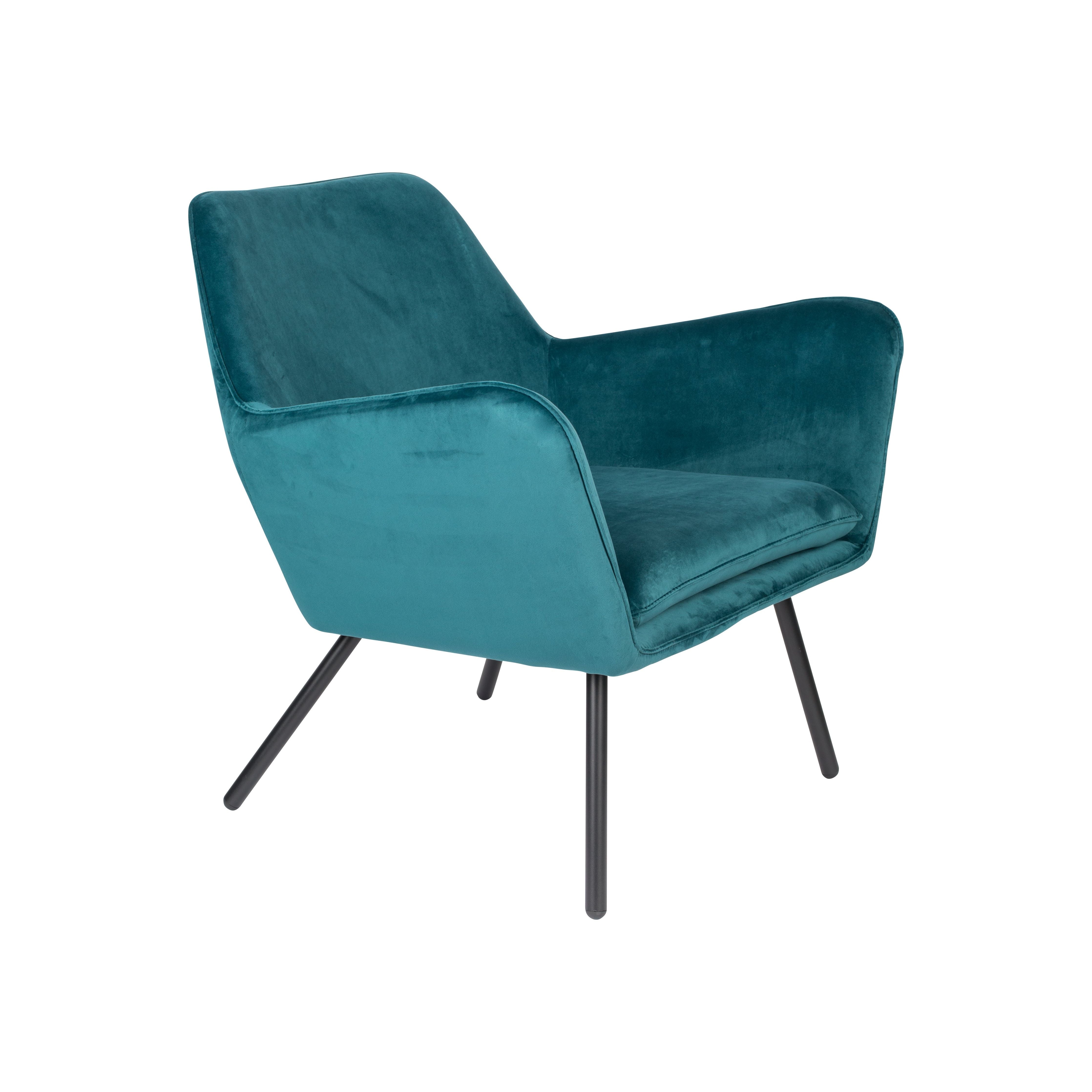 Armchair bon velvet blue