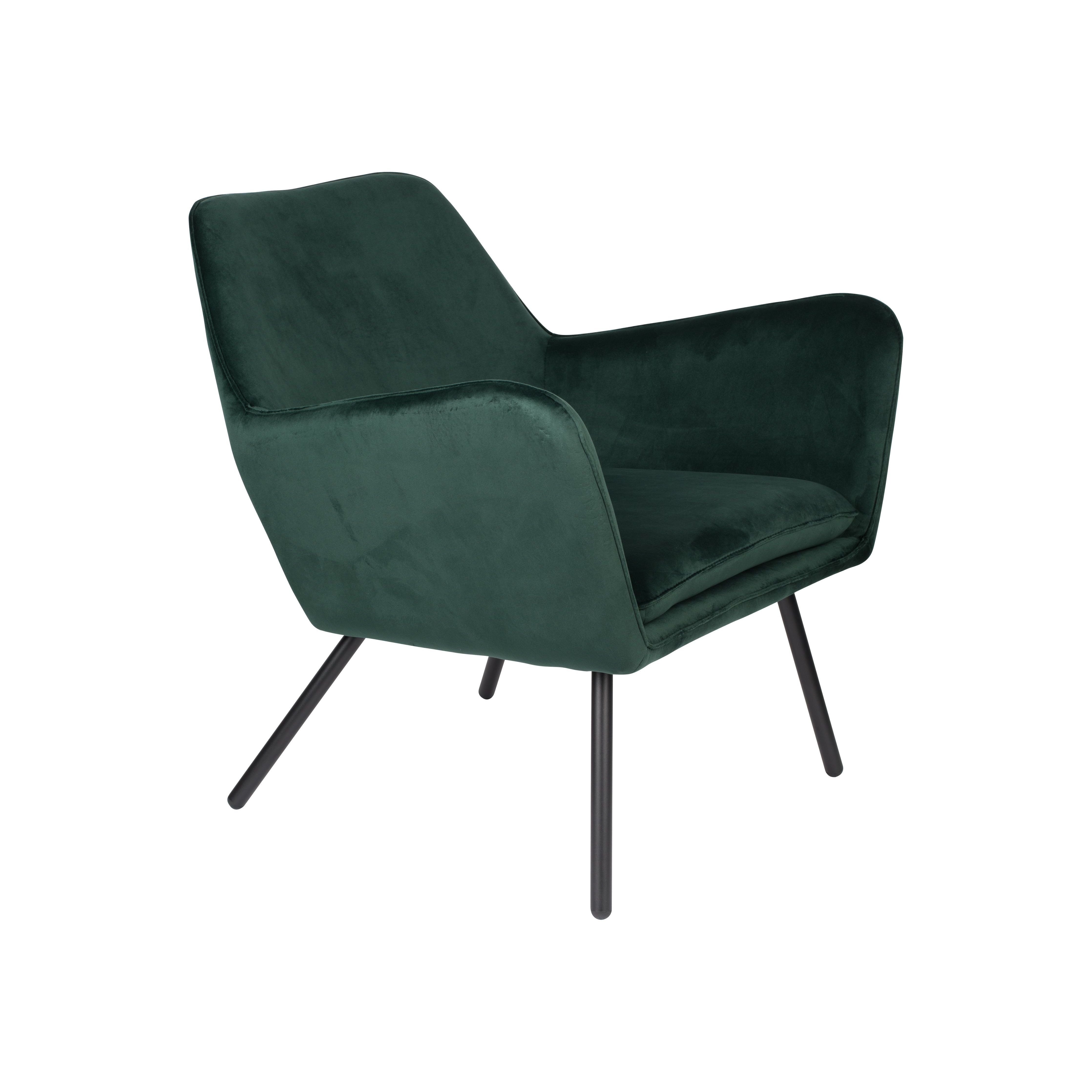 Fauteuil bon velvet green