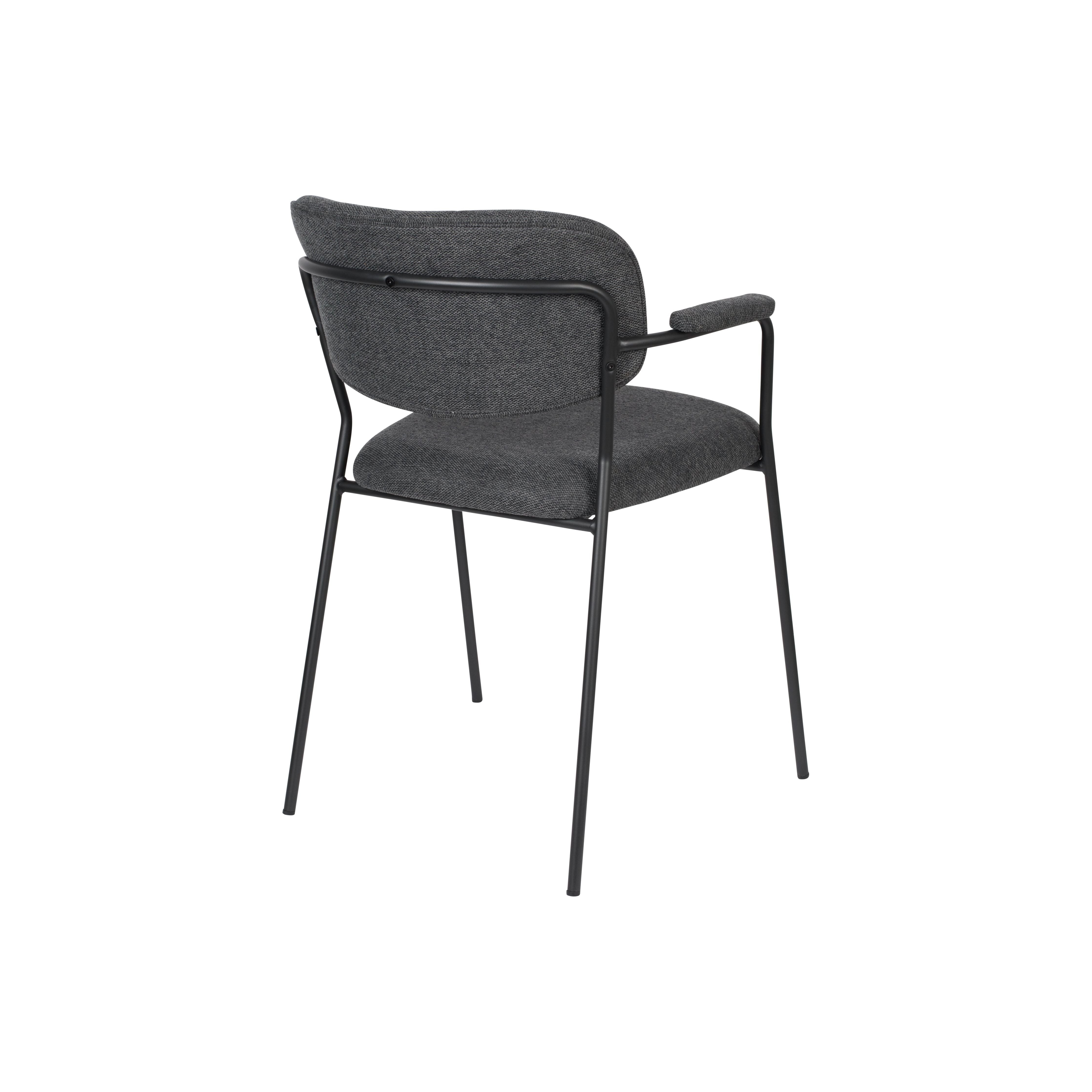 Armchair jolien black/dark gray | 2 pieces