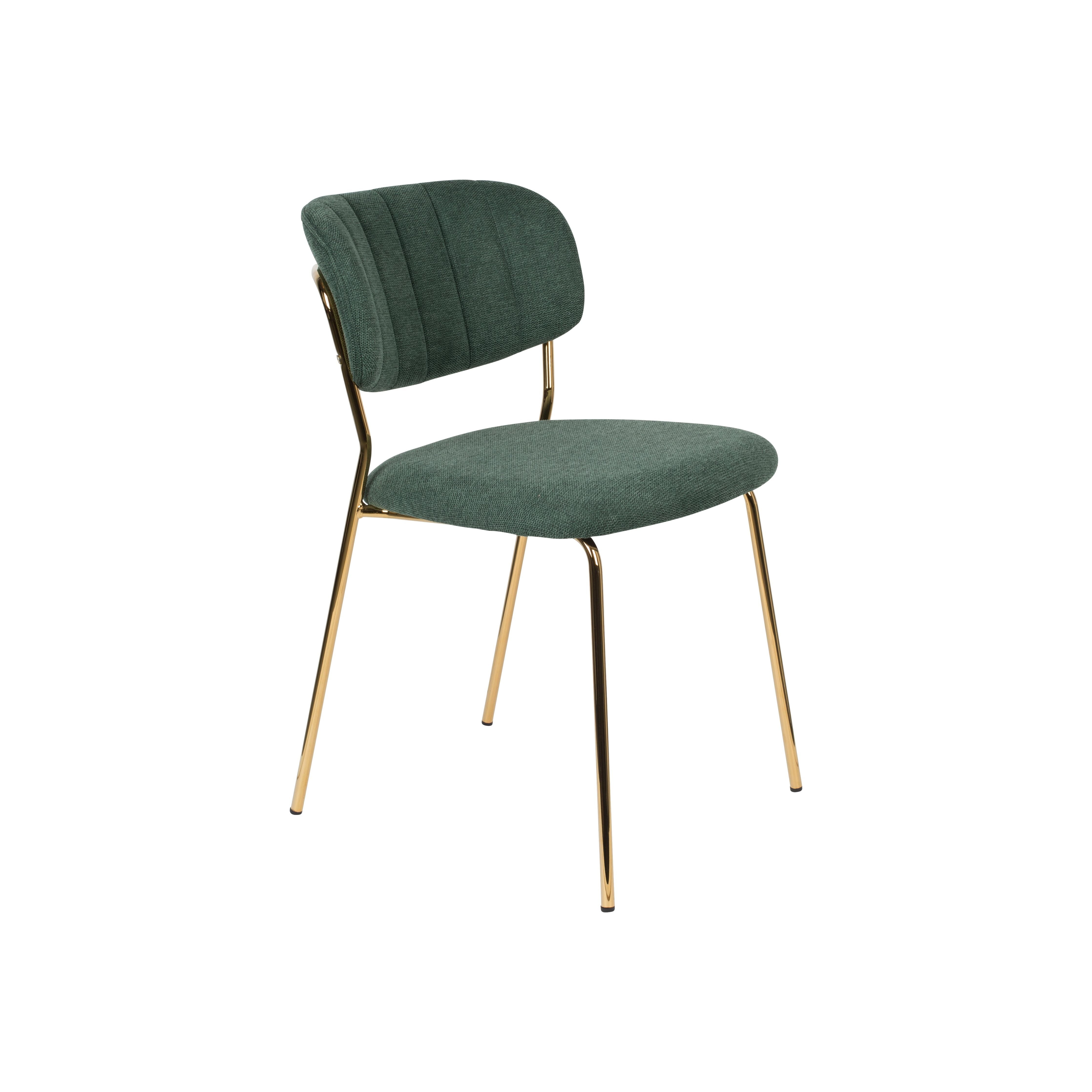 Chair jolien gold/dark green | 2 pieces
