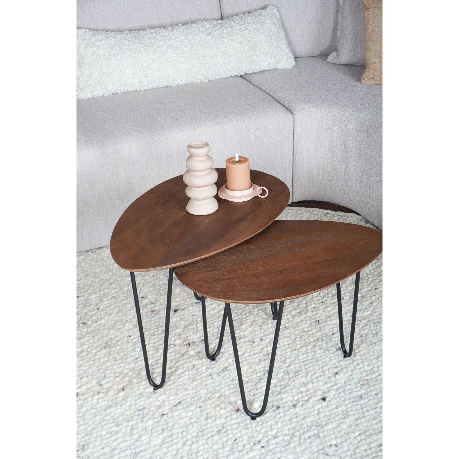 Vloerkleed Steve Licht Grijs Rond Rond