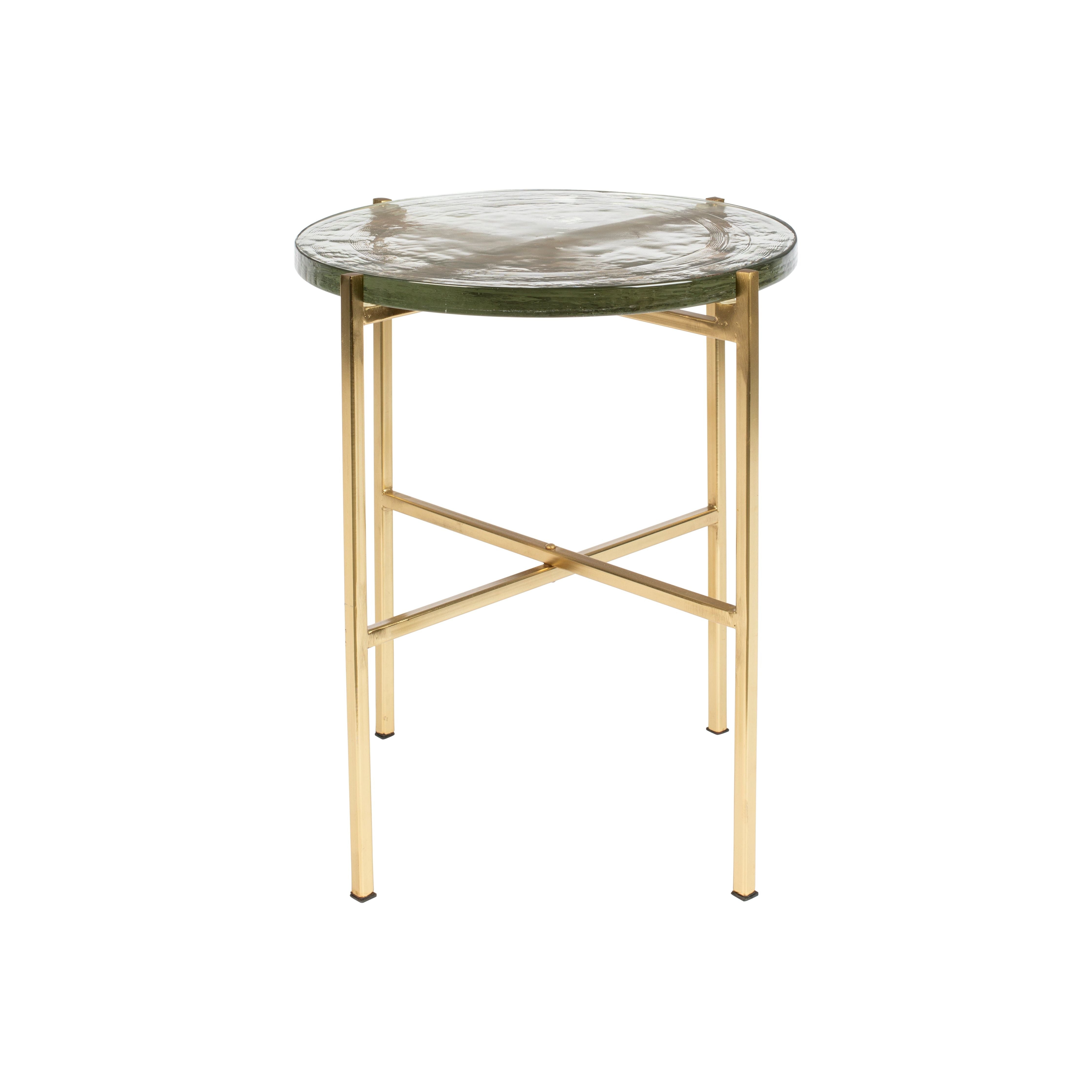 Side table vidrio brass