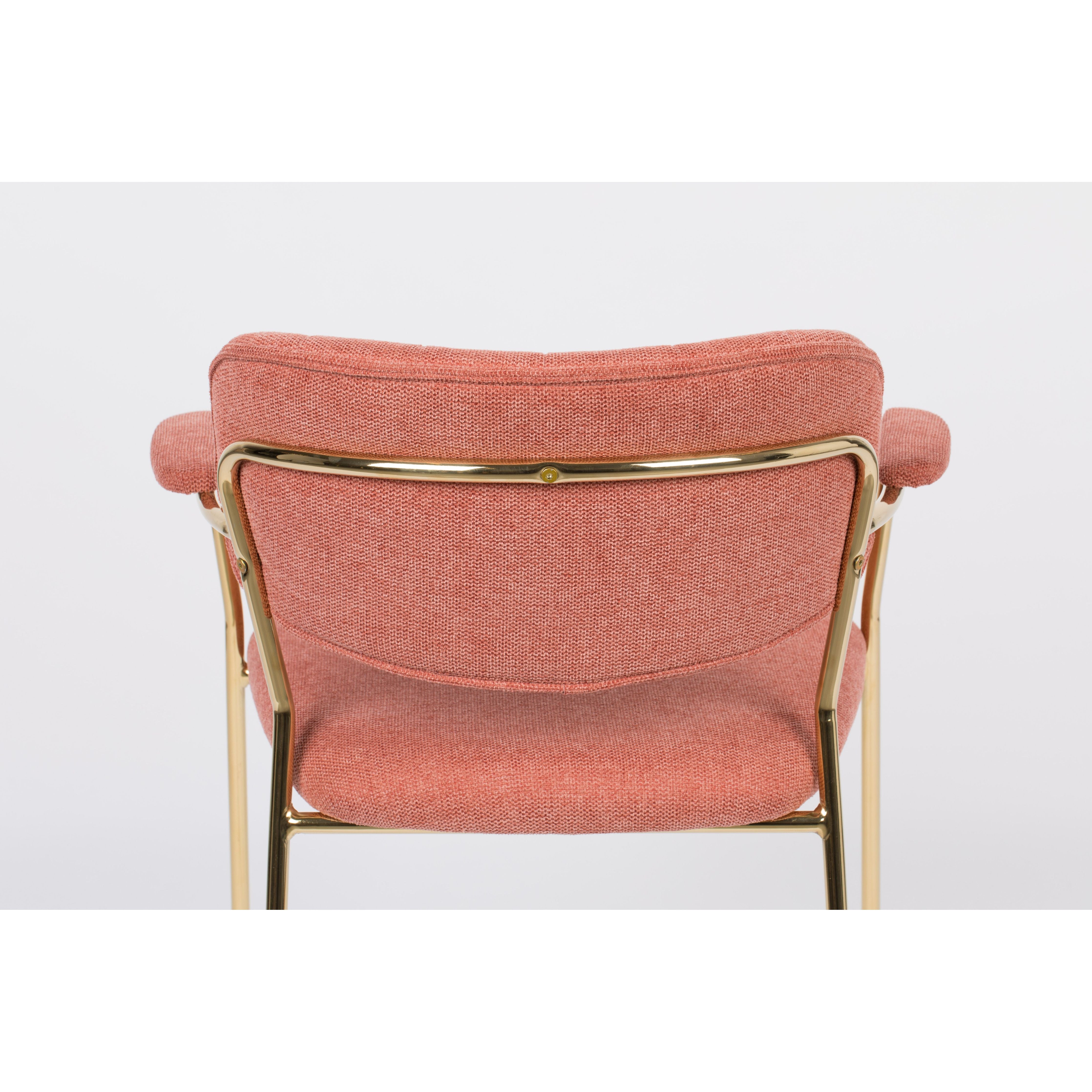 Armchair jolien gold/pink