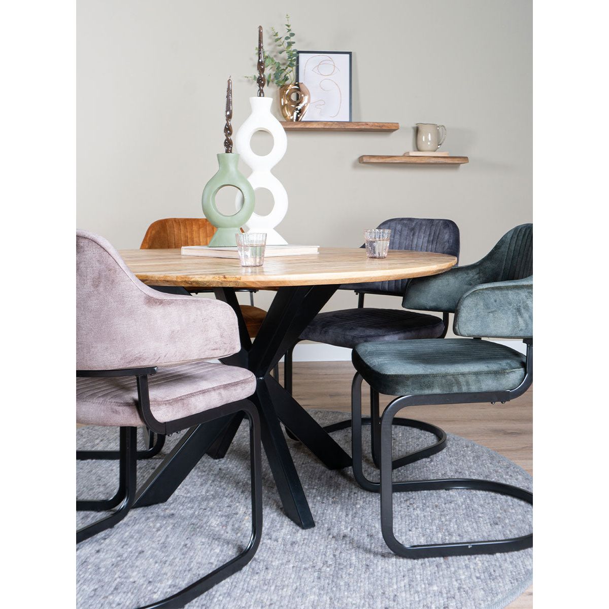 Eettafel Icon - Mangohout Rond