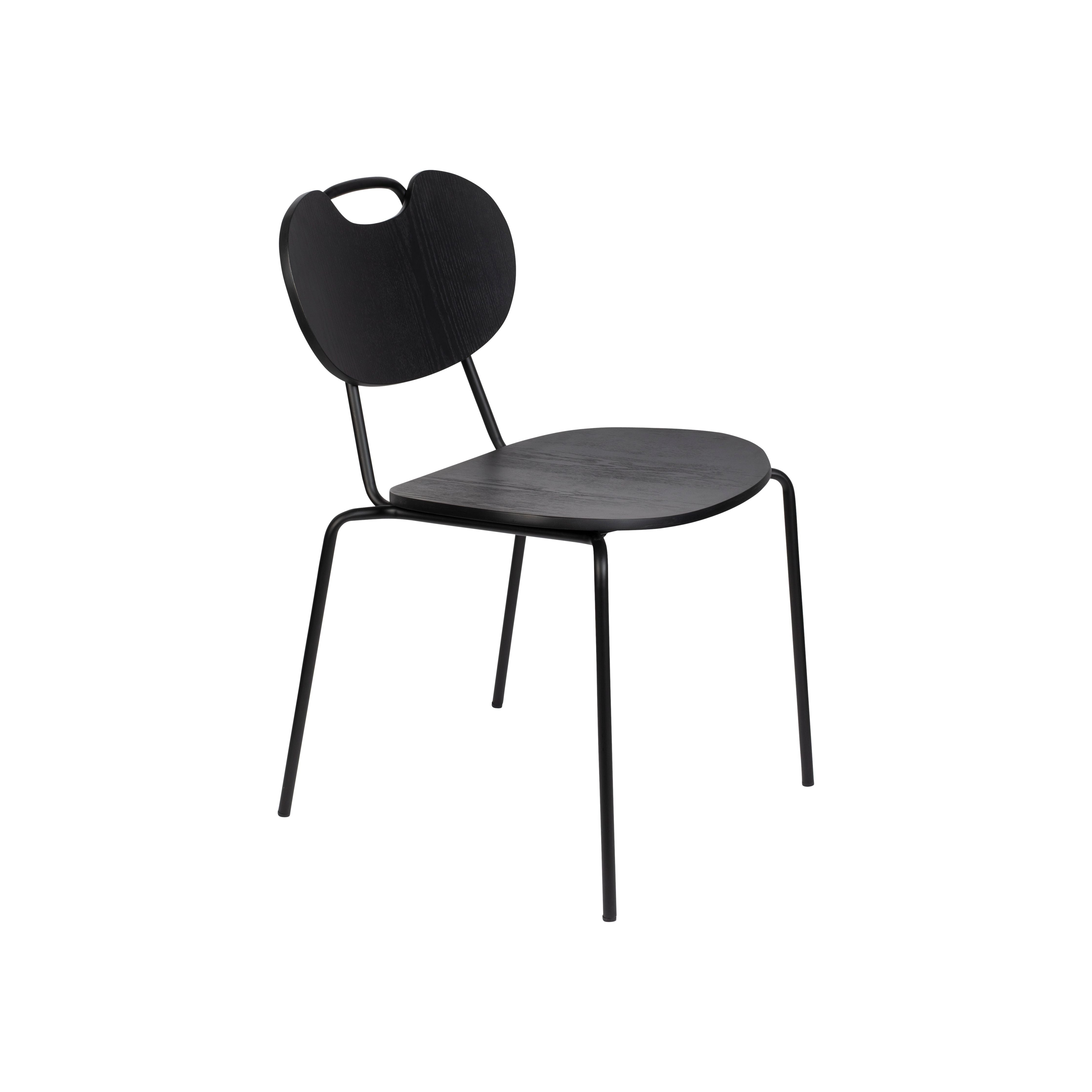 Chair aspen wood black | 2 pieces