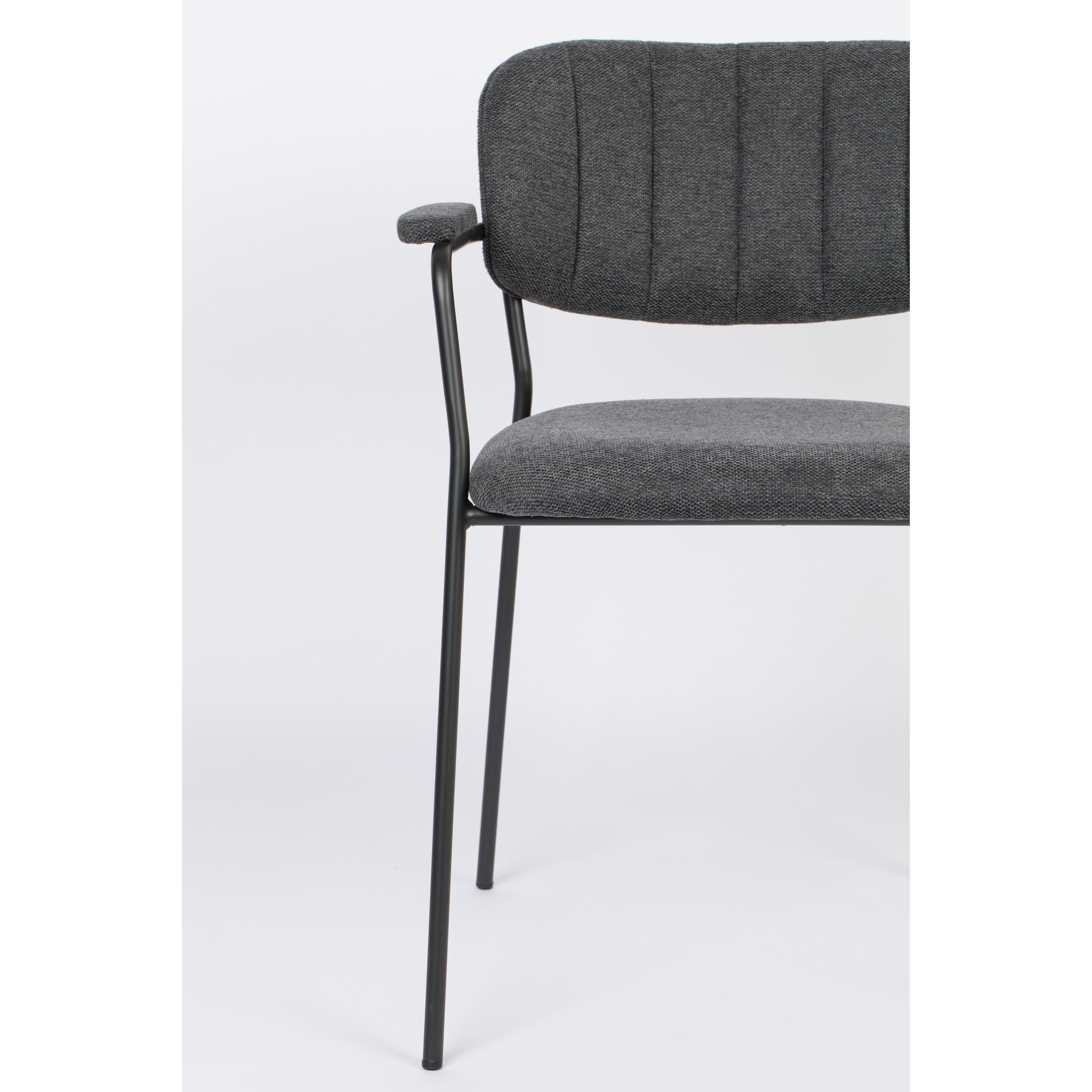 Armchair jolien black/dark gray | 2 pieces