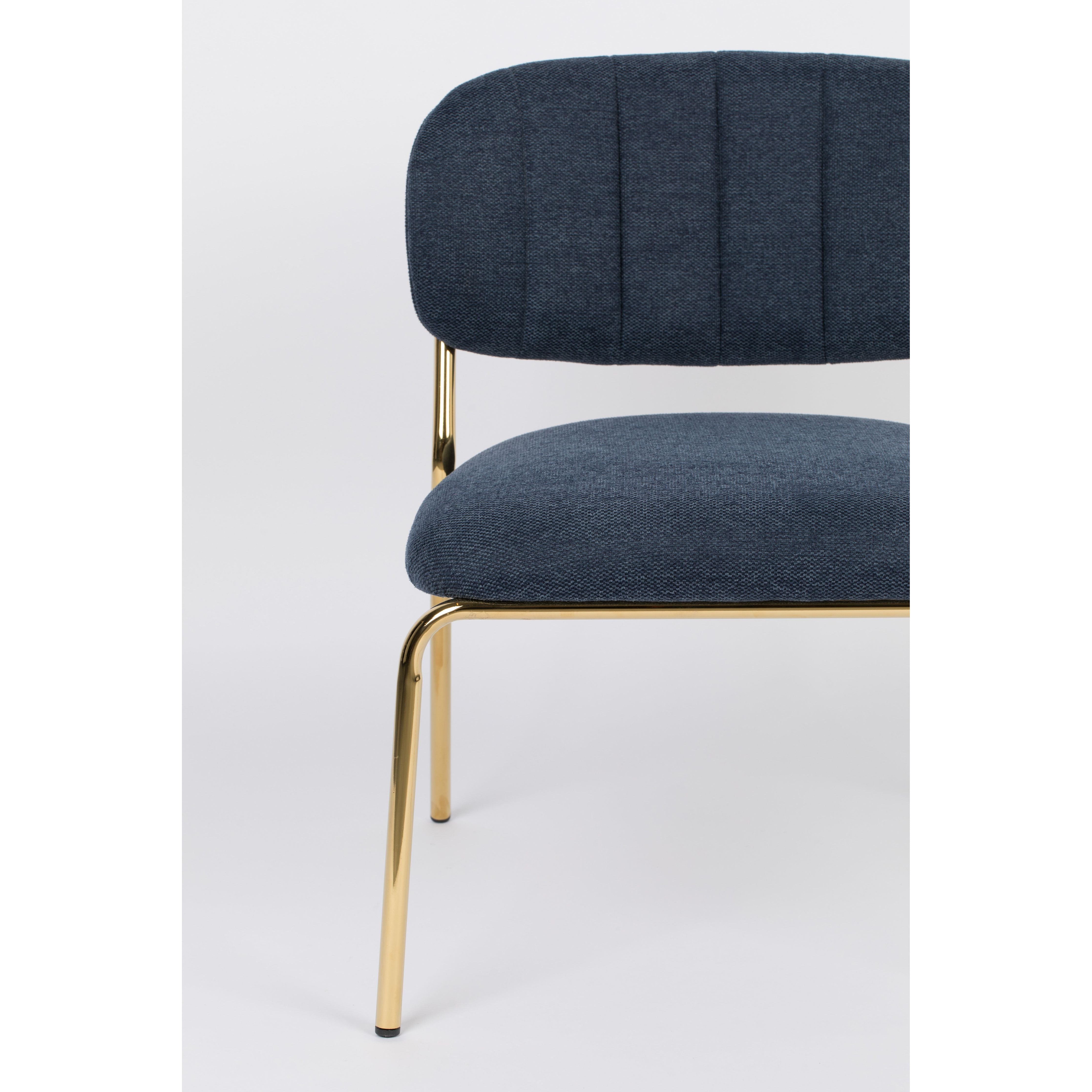 Jolien armchair gold/dark blue
