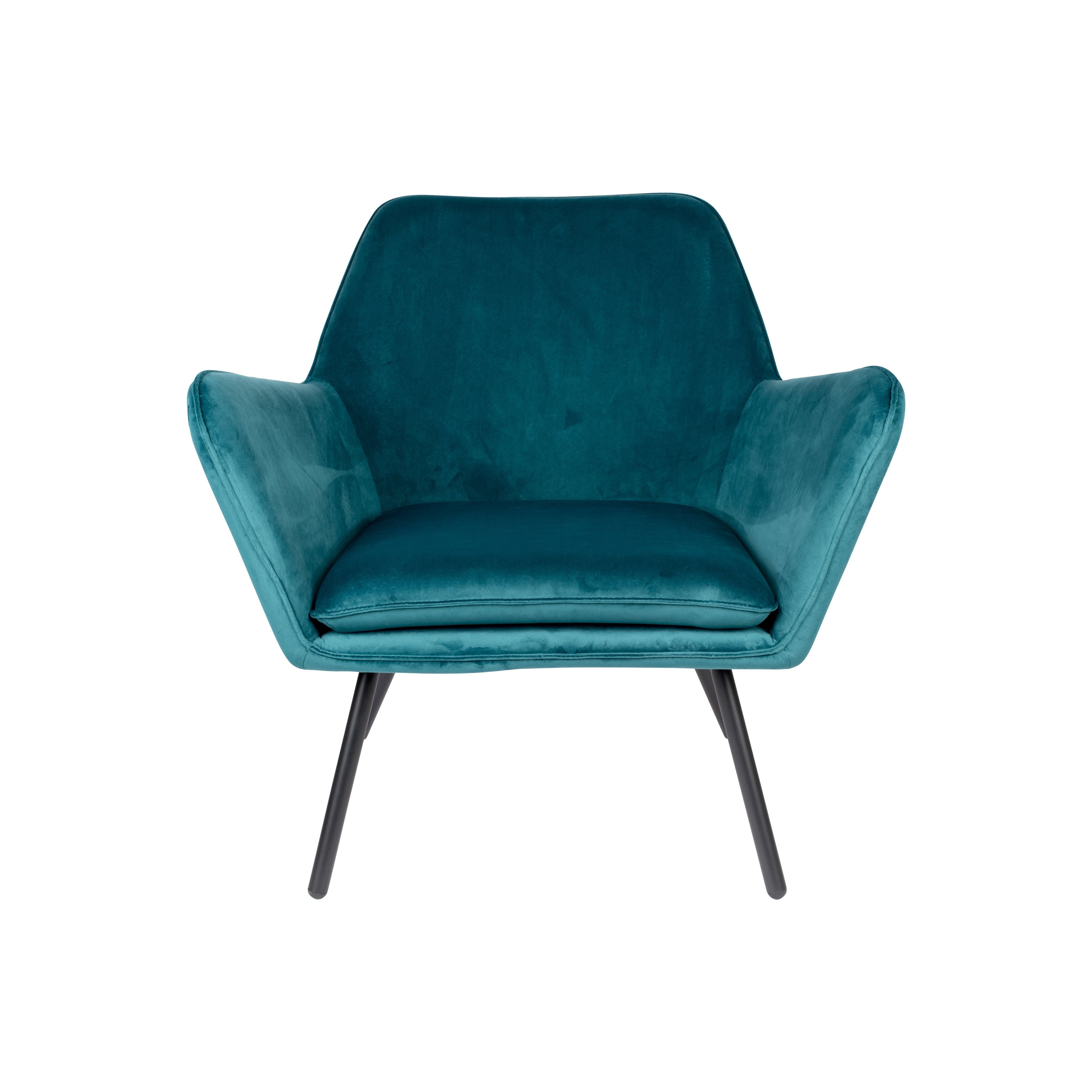 Armchair bon velvet blue