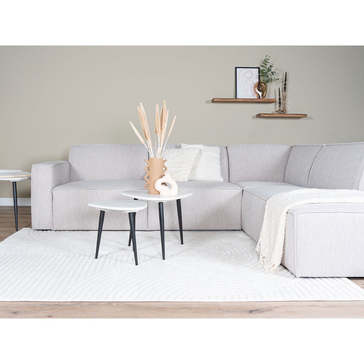 Vloerkleed Ella Cream 80 x 150 cm