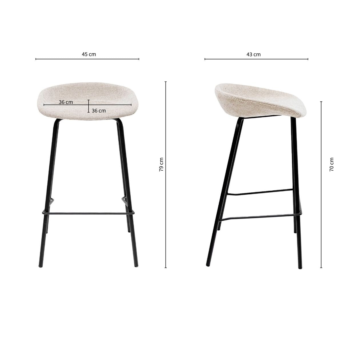 Kick barkruk Riga - 70cm