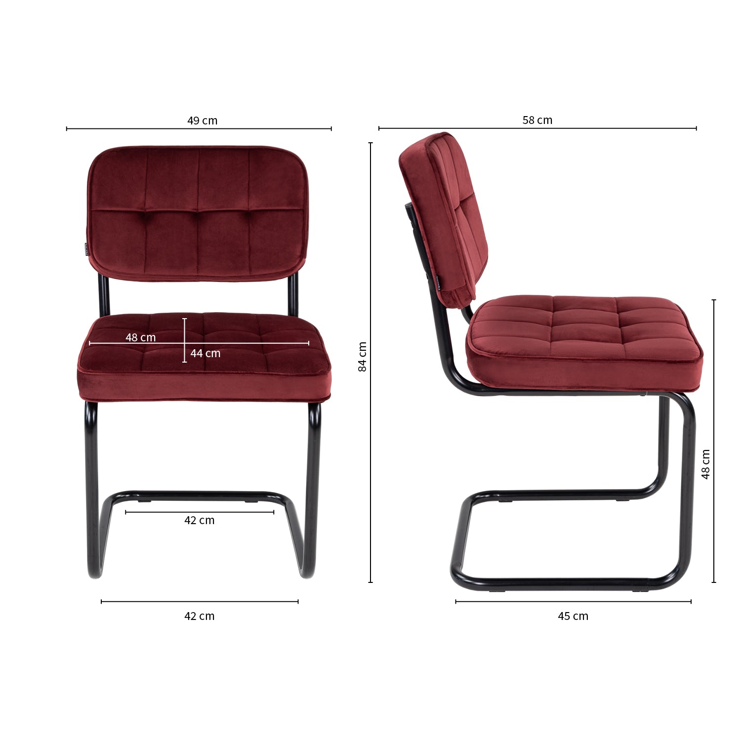 Kick eetkamerstoel Buisframe Ivy