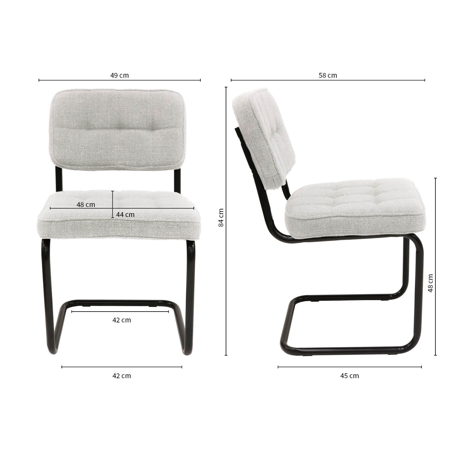 Kick eetkamerstoel Buisframe Yves