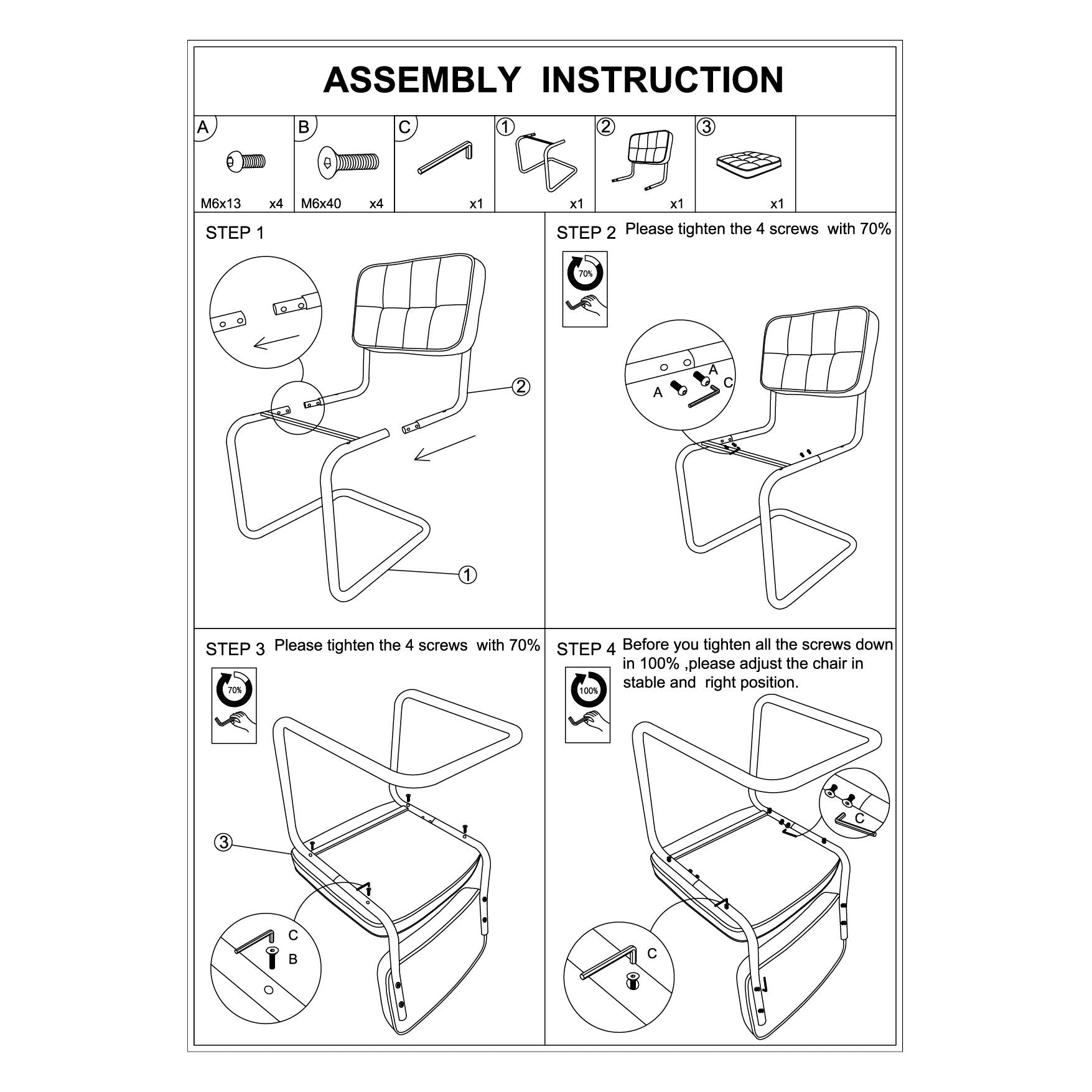 Kick dining room chair Tubular frame Yves