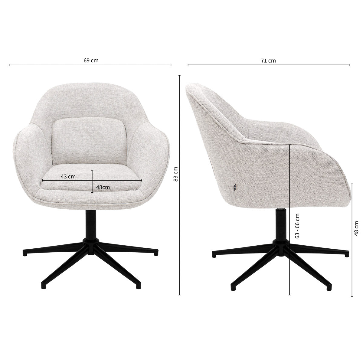 Kick draaifauteuil Lux