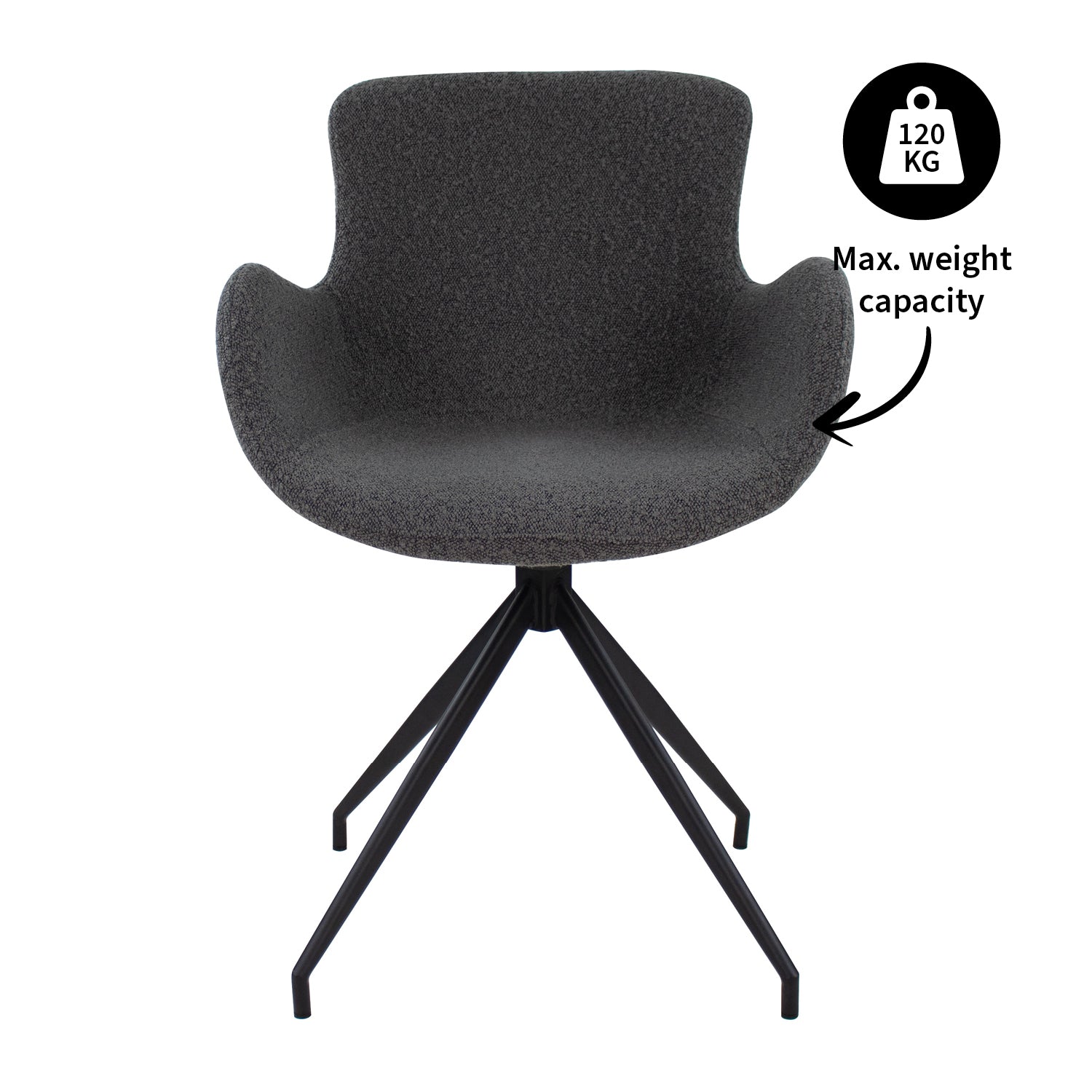 Kick swivel chair Novi - Bouclé