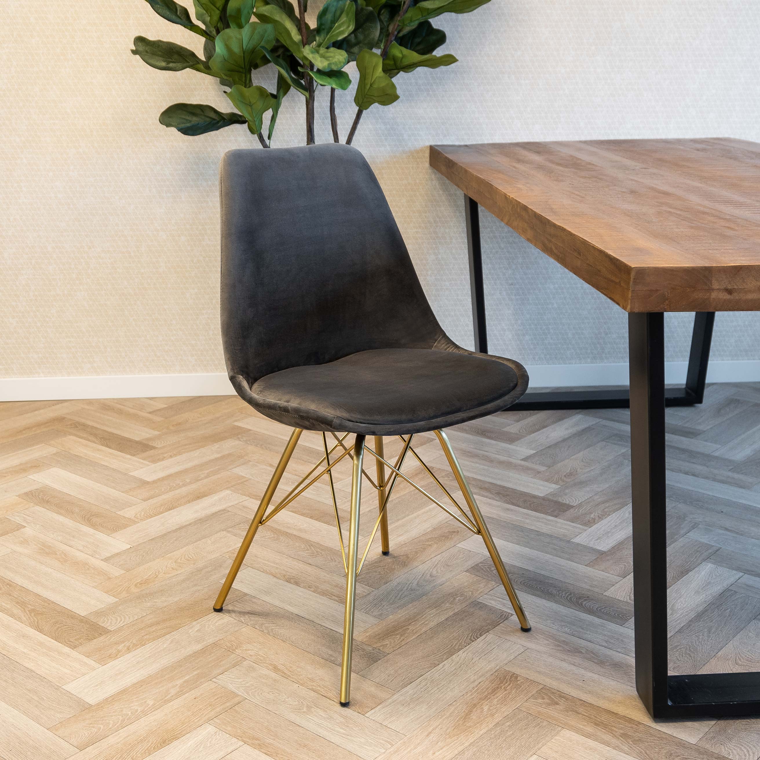 Kick bucket chair Velvet