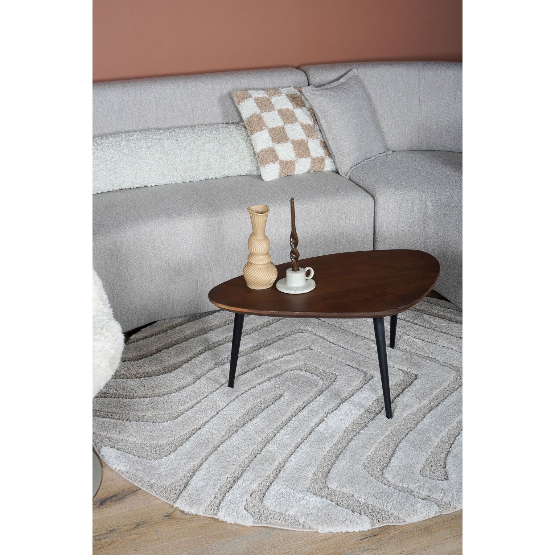 Vloerkleed Lima Beige Rond ø160 cm