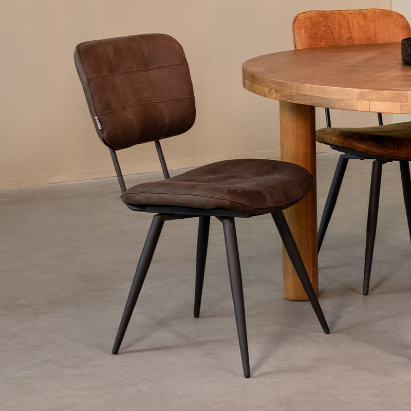 LABEL51 Eetkamerstoel Gus - Antraciet - Microvezel - Zwart