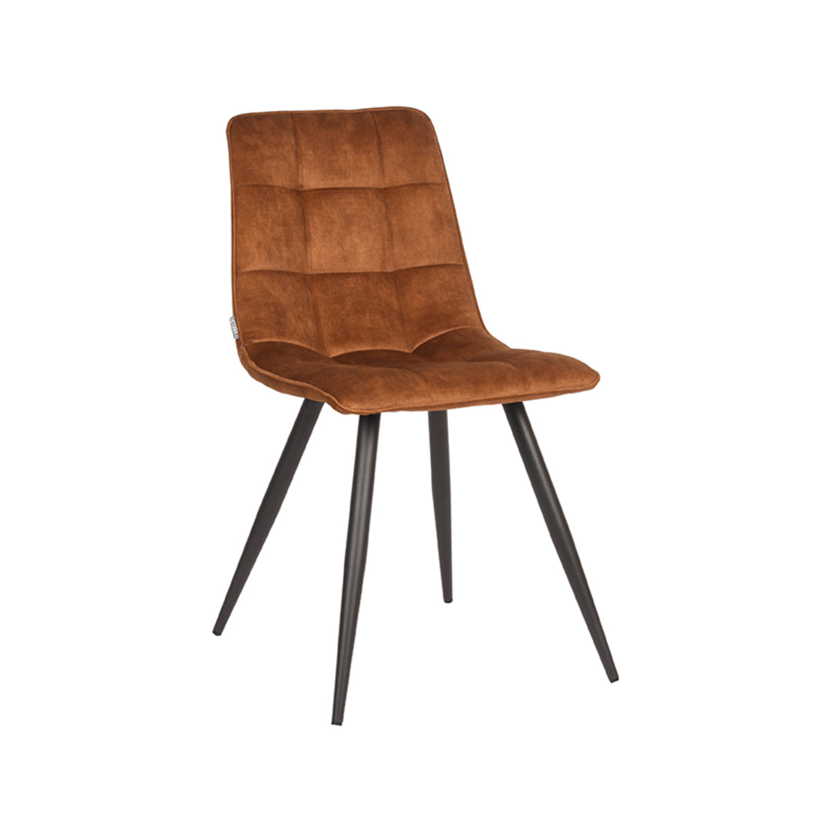 LABEL51 Eetkamerstoel Jelt - Oker - Velours - Zwart Metalen