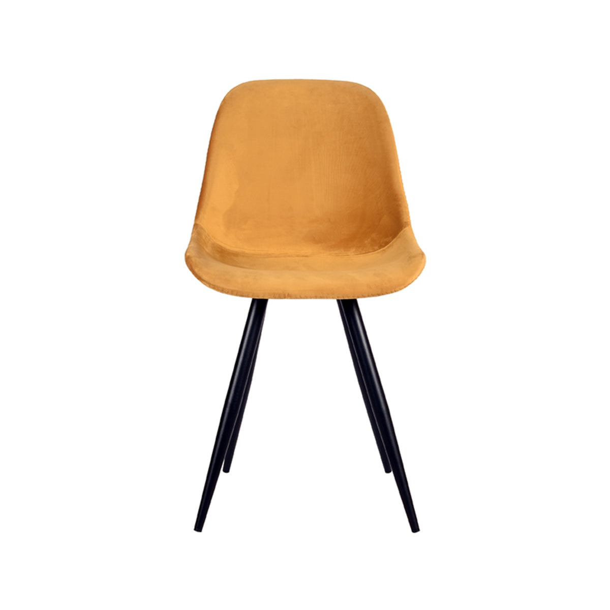 LABEL51 Eetkamerstoel Capri - Oker - Fluweel - Zwart Metalen