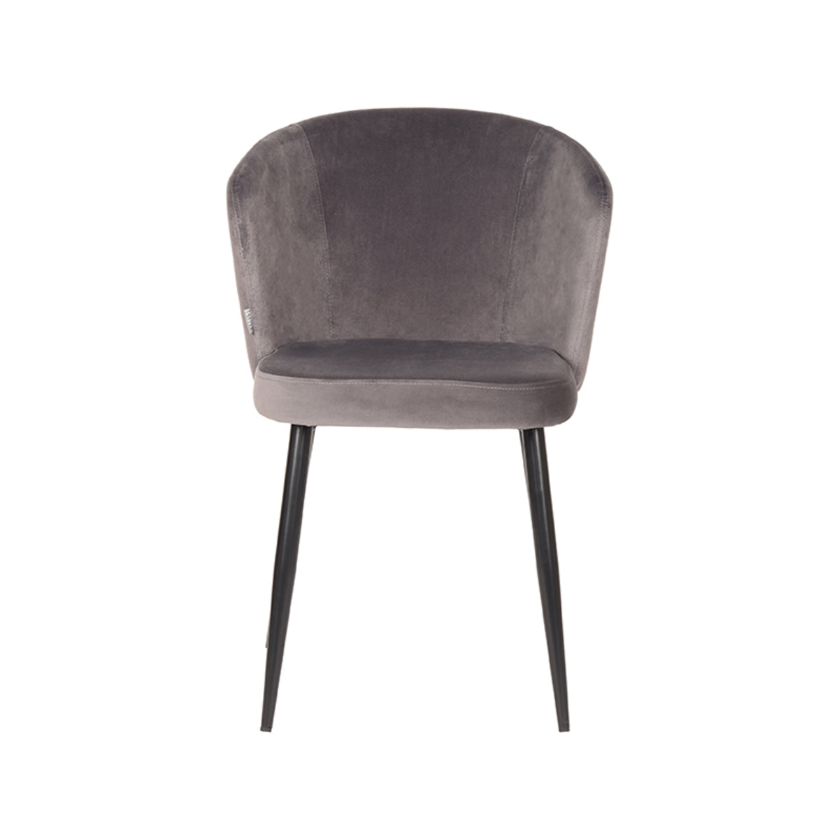 LABEL51 Eetkamerstoel Wave - Grijs - Fluweel - Zwart Metalen