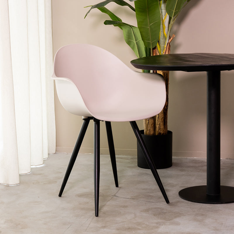 LABEL51 Eetkamerstoel Luca - Zand - Kunststof - Zwart