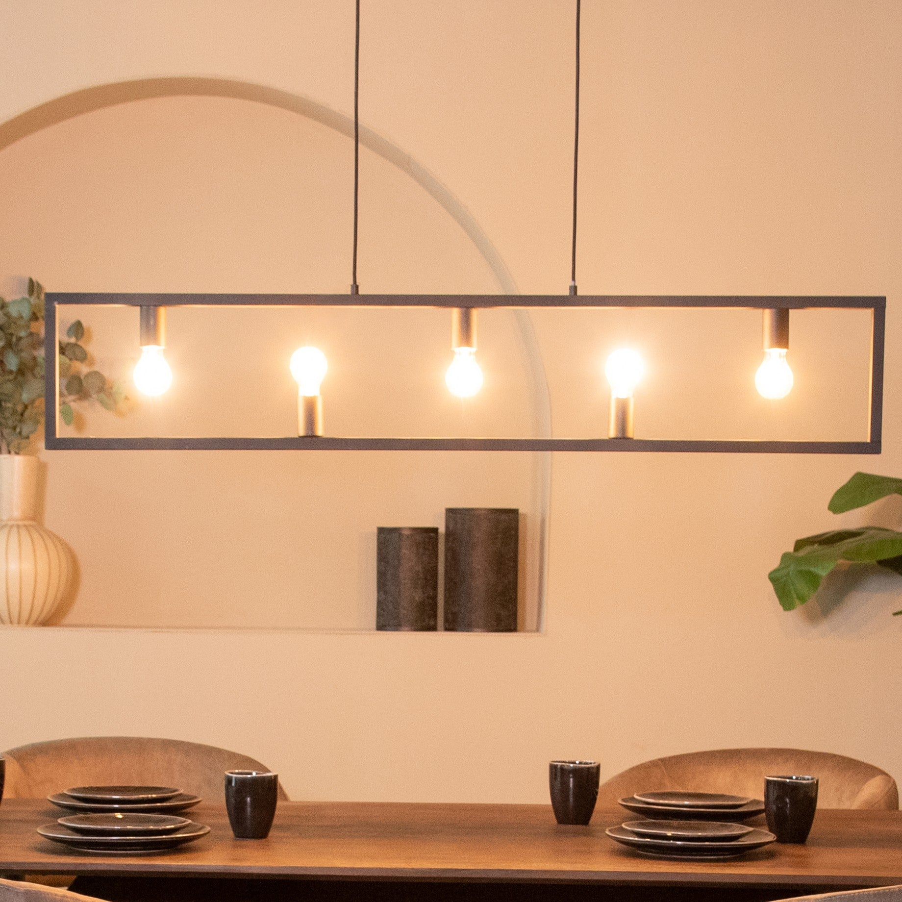 LABEL51 Hanglamp Quadrato - Zwart - Metaal - Hanglamp