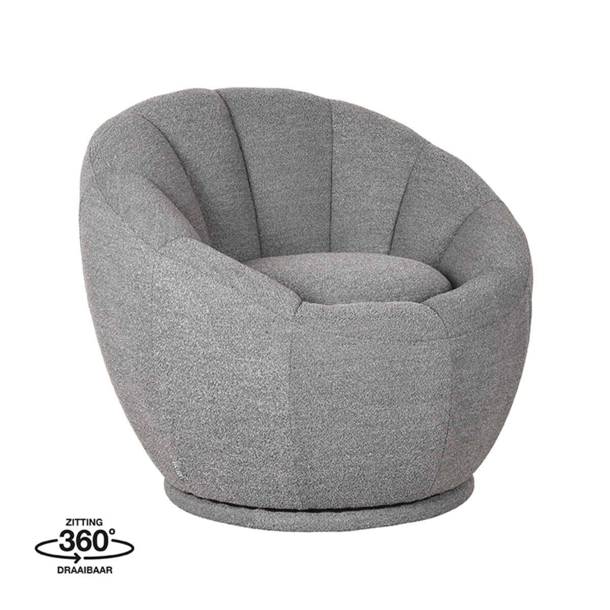 LABEL51 Fauteuil Crown - Grijs - Boucle - One Size