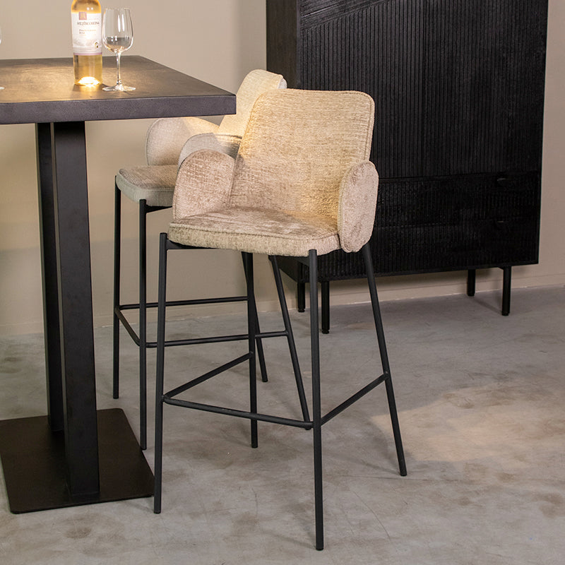 LABEL51 Barkruk Joni - Beige - Elegance - Hoog