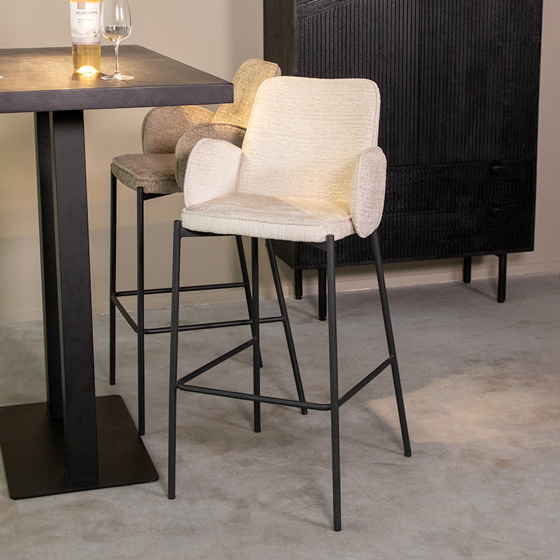 LABEL51 Barkruk Joni - Creme - Elegance - Hoog