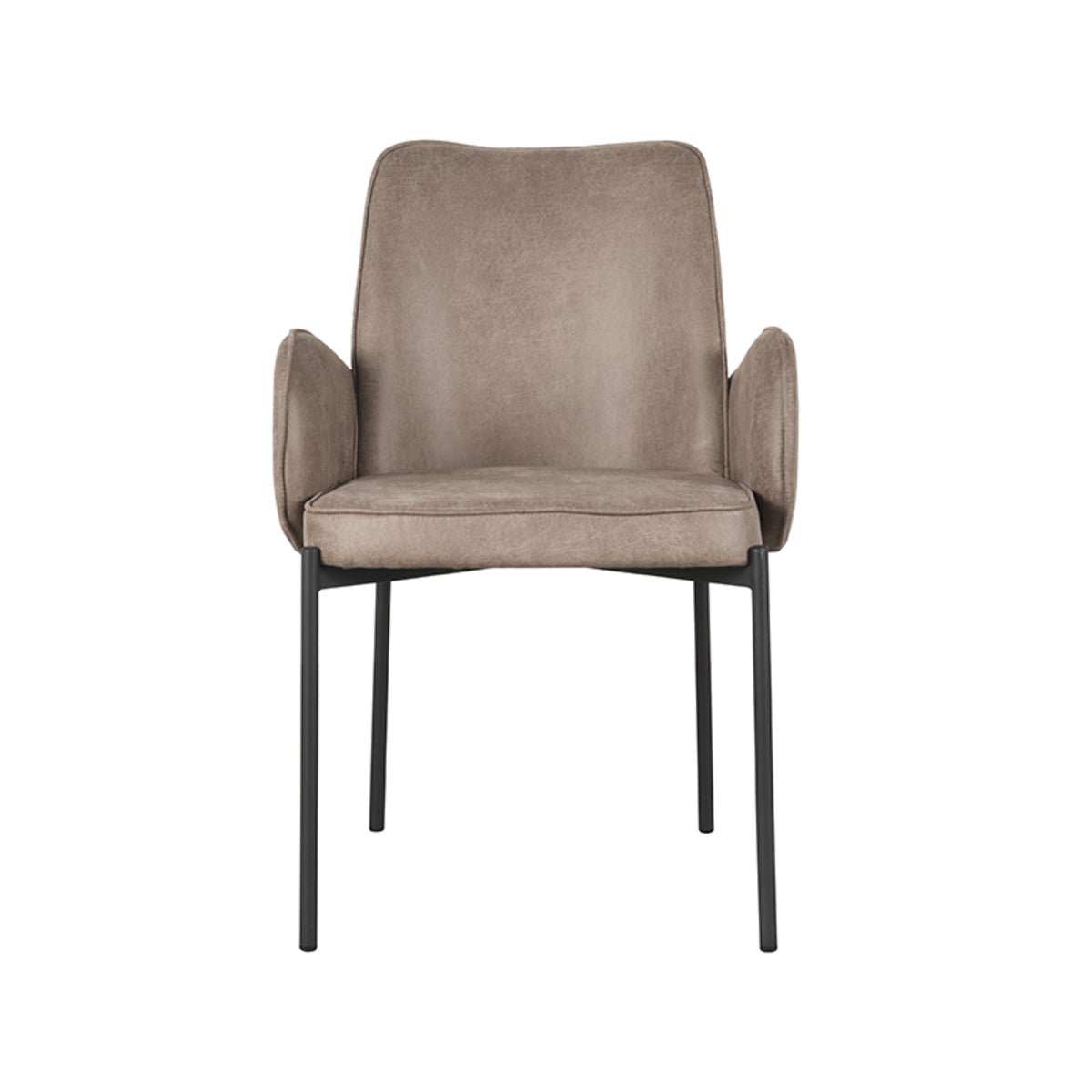 LABEL51 Eetkamerstoel Joni - Taupe - Micro Suede - Zwart