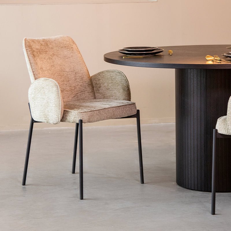 LABEL51 Eetkamerstoel Joni - Beige - Elegance - Zwart