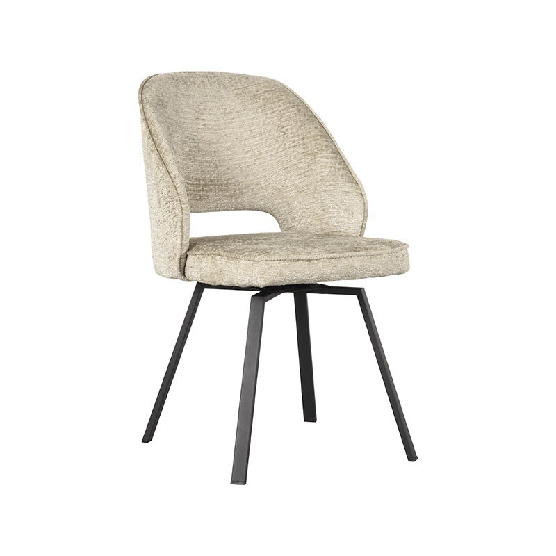 LABEL51 Eetkamerstoel Lewis - Beige - Elegance - Zwart