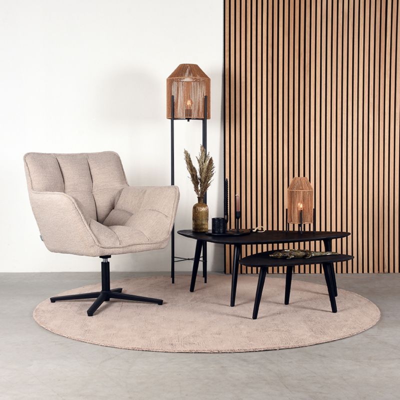 LABEL51 Salontafel Rock - Zwart - Mangohout - 110 cm