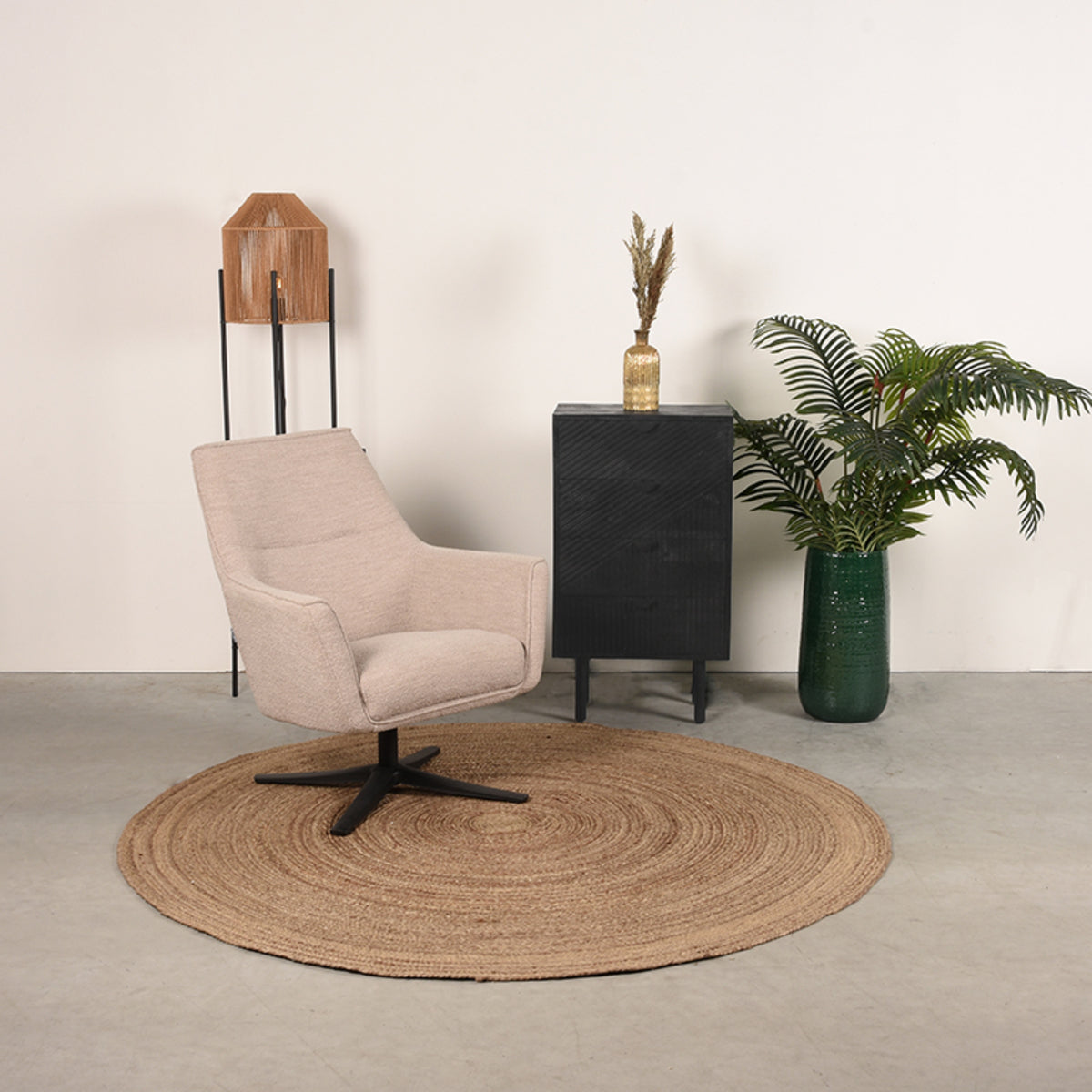 LABEL51 Ladekast Cotia - Zwart - Mangohout - 50 cm