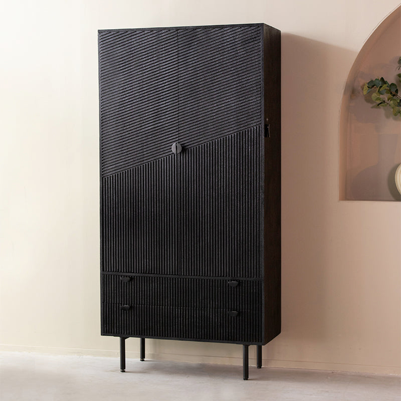 LABEL51 Bergkast Cotia - Zwart - Mangohout - One Size