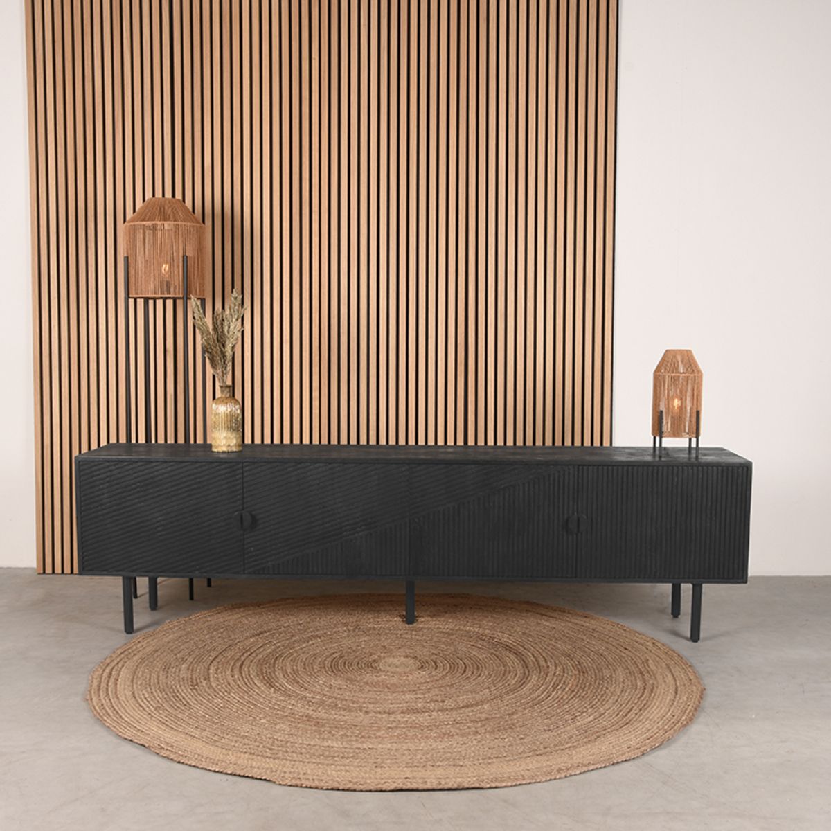 LABEL51 Tv-meubel Cotia - Zwart - Mangohout - One Size